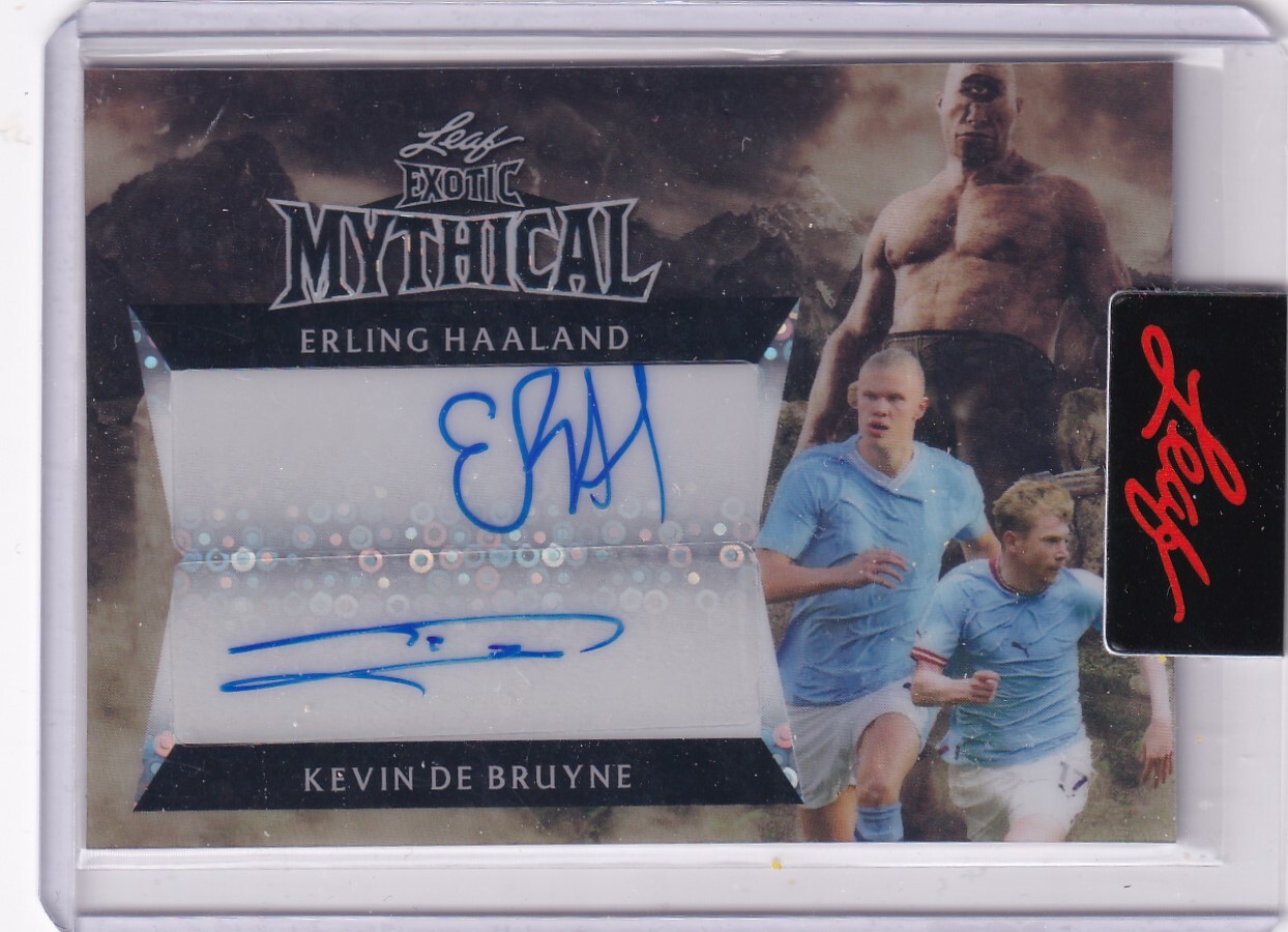 2024 Leaf Exotic Mythical ERLING HAALAND / KEVIN DE BRUYNE Cyclops AUTO SP 1/1