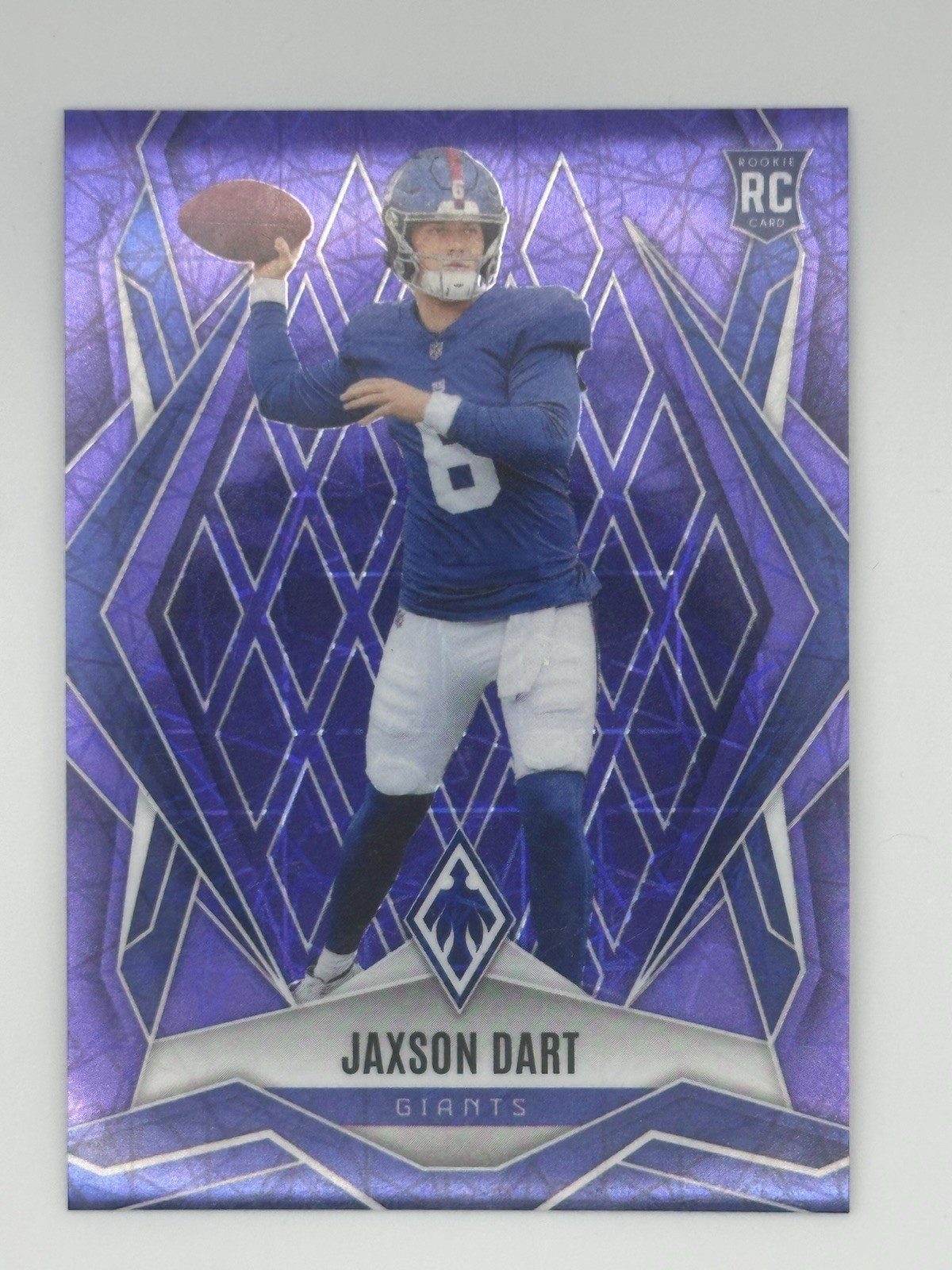 2025 Panini Phoenix Rookies Jaxson Dart #200 Blue Lazer /99 (RC) NY Giants QB