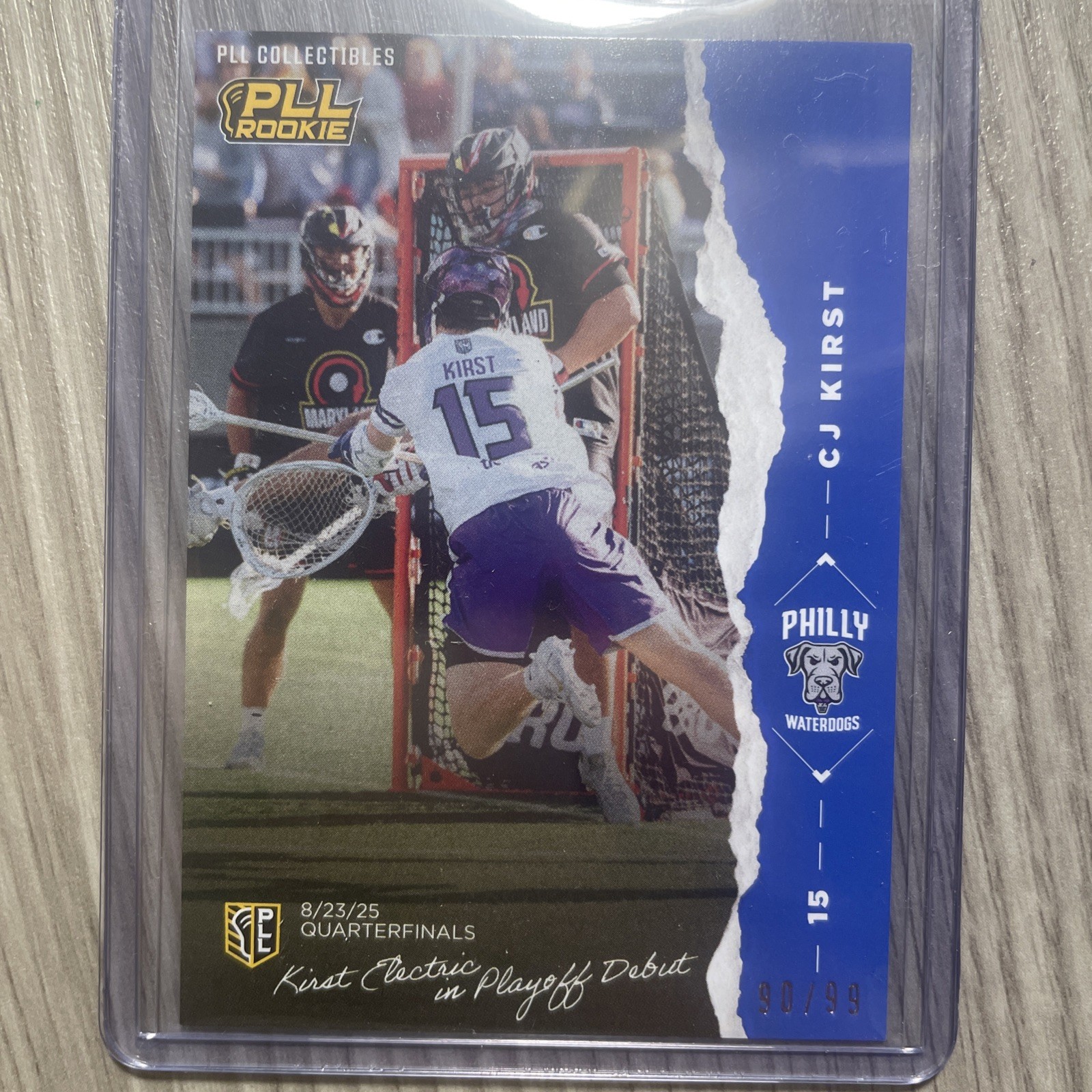 CJ Kirst 2025 PLL Lacrosse Fieldside II The Moment Blue RC Card #53/99