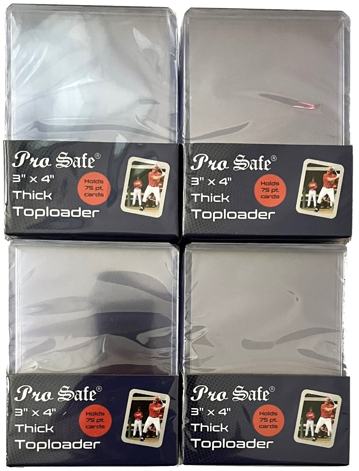 THICK CARD 75pt Regular Size 3×4 Top Loaders, 25 50 100 1000 Top Loaders