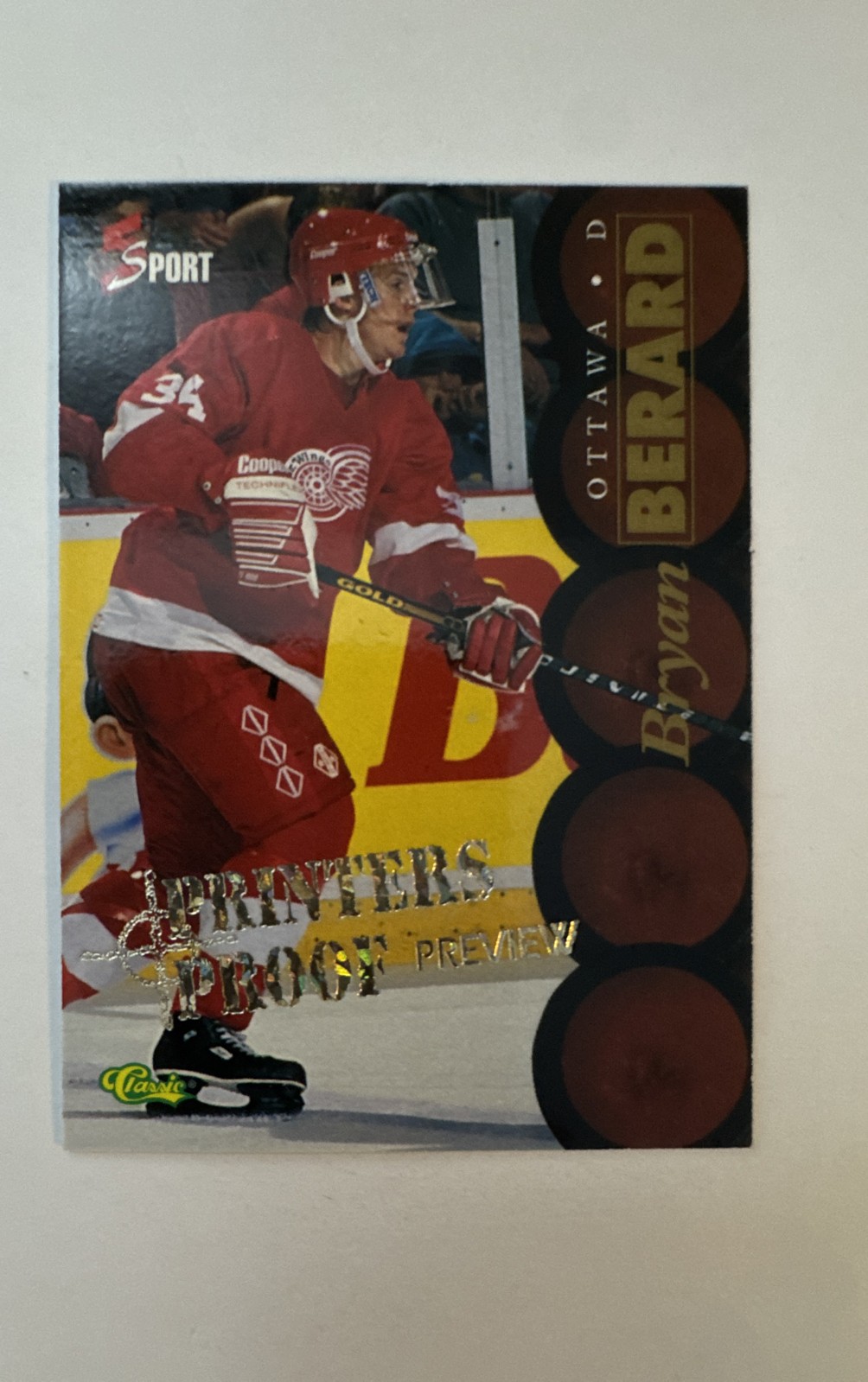1995 Classic 5 Sport – Bryan Berard #123 Blue Printers Proof /795