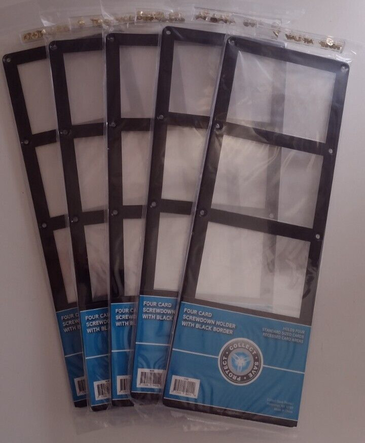 (5) CSP 4 Card Recessed Screwdown Card Protector Black Border New NIP #4CSD