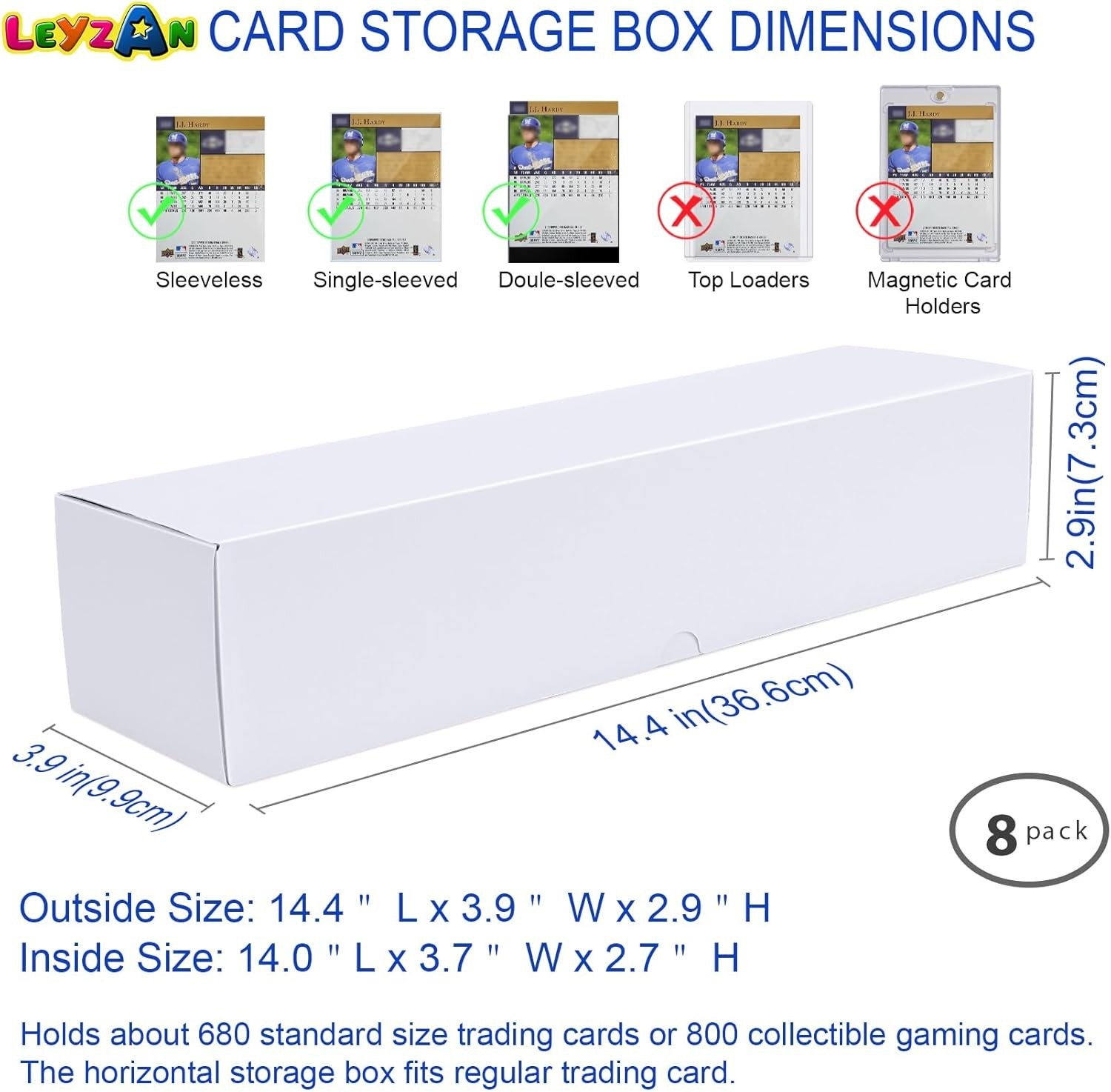 Trading-Card Storage Box, 8-Pack • 1000 Count Corrugated Cardboard Storage Bo…
