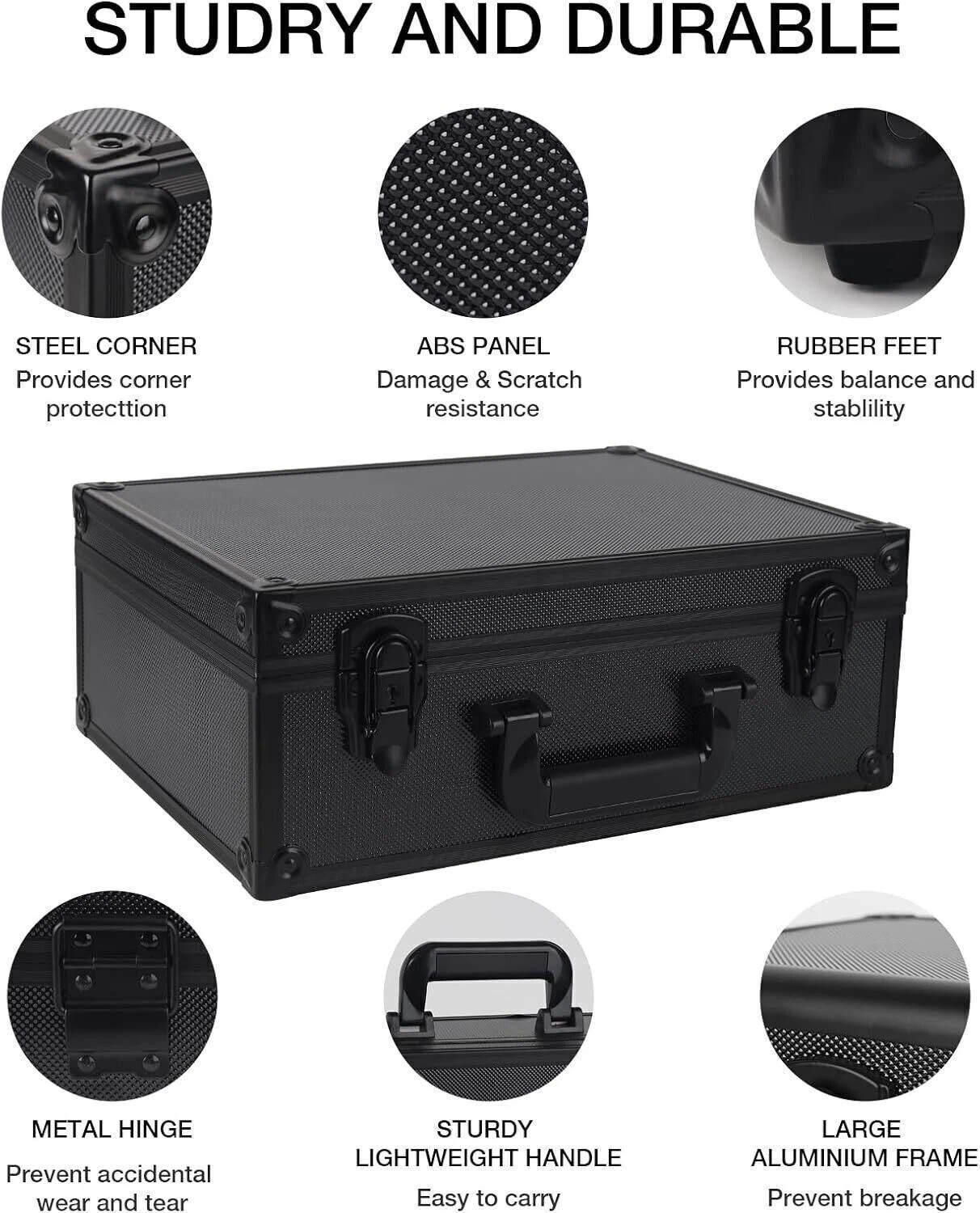 600+ Toploader Hard Case For 3”x4” 35pt Sports Card Storage Box Holds Black