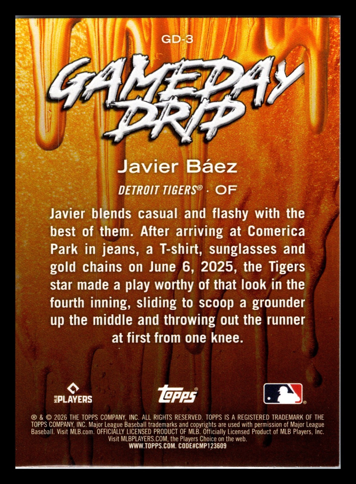 2026 Topps Gameday Drip Javier Baez