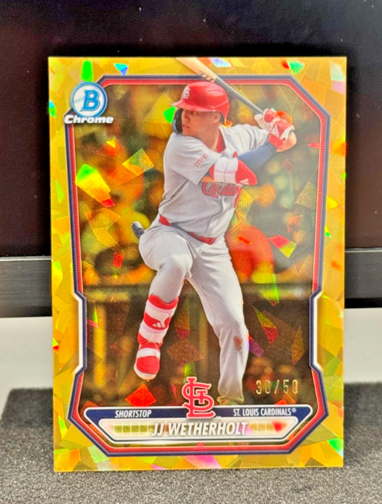 JJ WETHERHOLT SP #30/50! 2026 Bowman Baseball Gold Sapphire CARDINALS RC SP