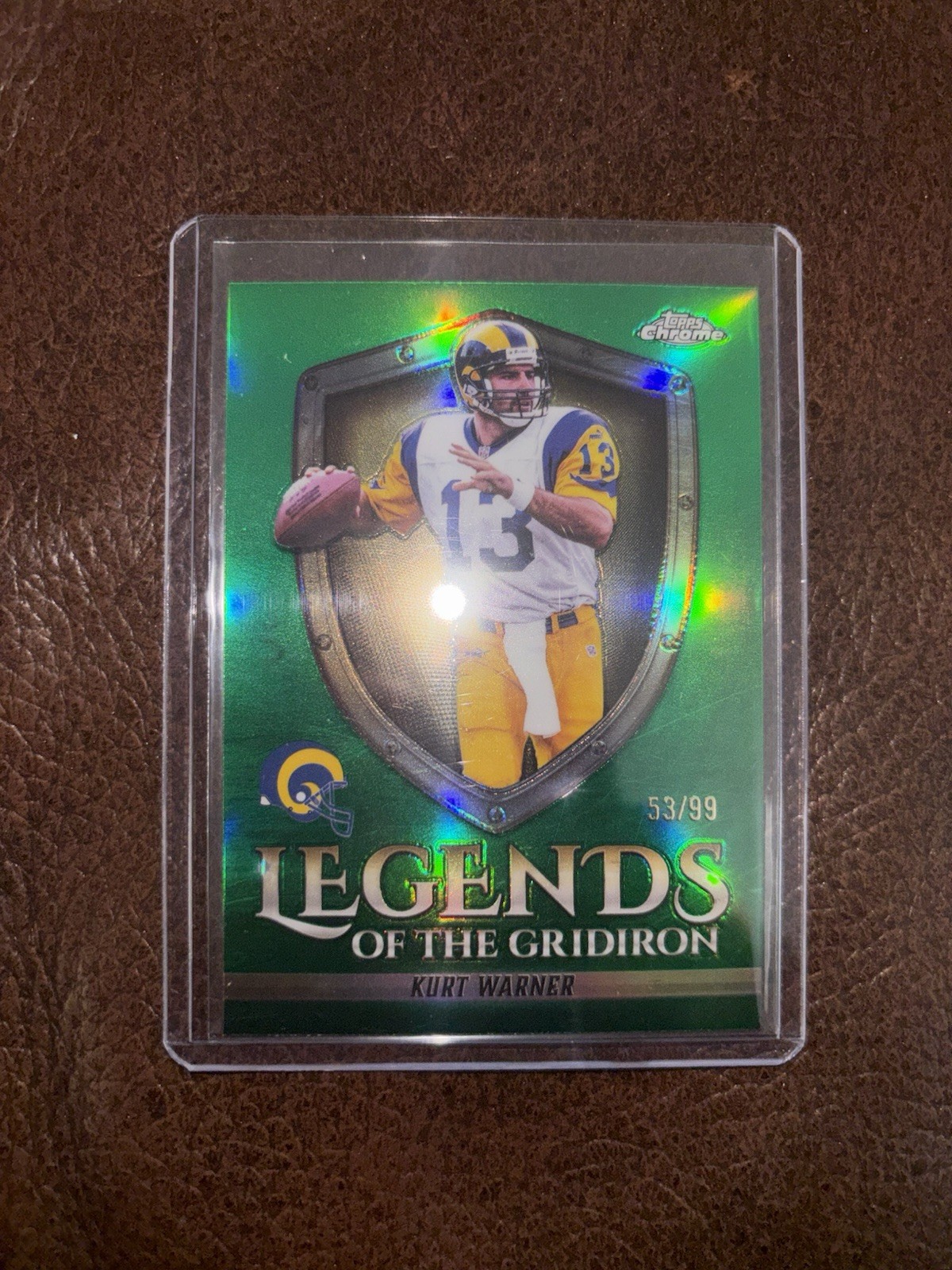 2025 Topps Chrome Football Kurt Warner Legends Of The Gridiron /99 LOG-1