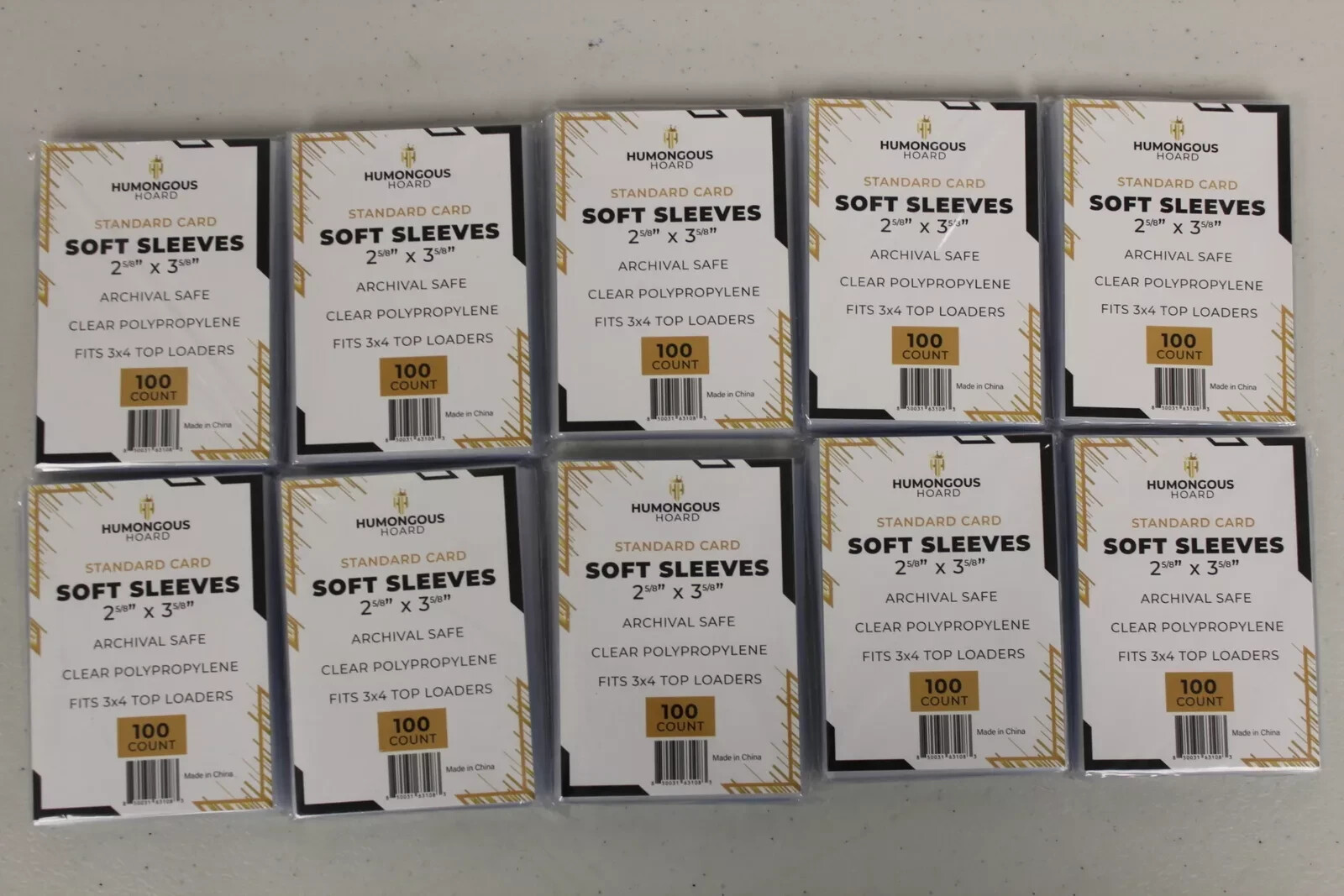 (1000) Humongous Hoard 3″ x 4″ Basic 35Pt Top Loaders Case + 1000 Soft Sleeves