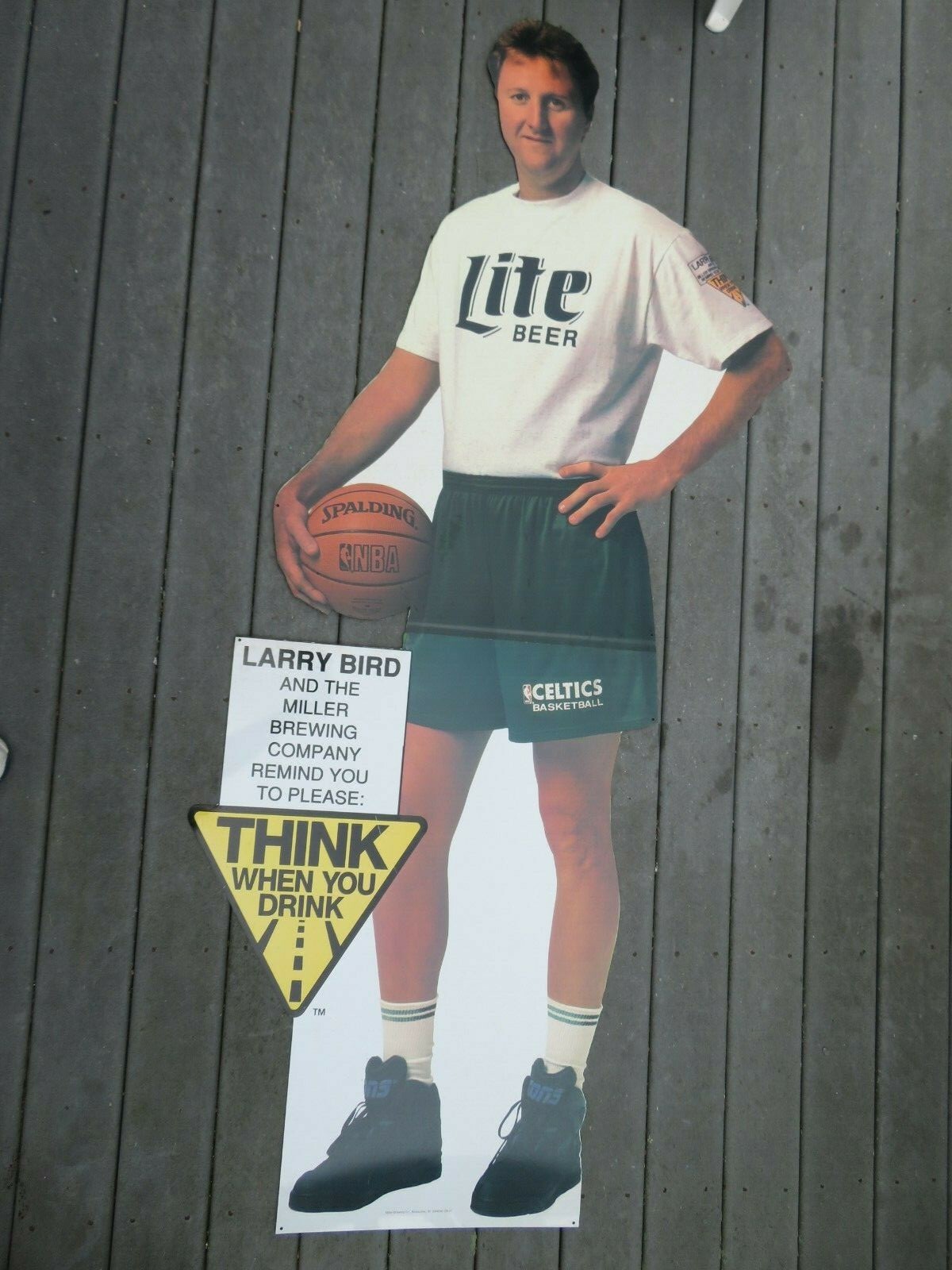 Rare 1992 LARRY BIRD No 33 BOSTON CELTICS Stand-Up Lite Beer Display METAL!!!