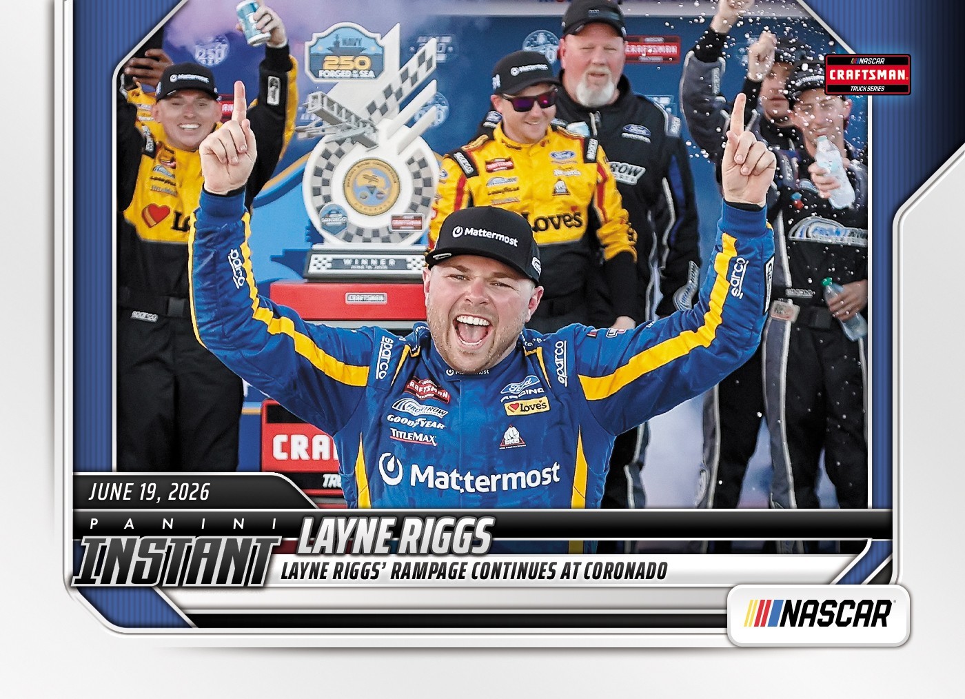 2026 Panini Instant NASCAR #55 Layne Riggs Front Row Motorsports PRESALE