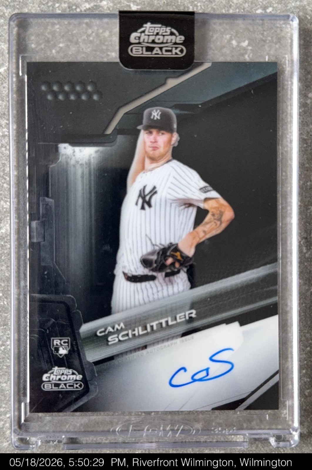2026 Topps Chrome Black Cam Schlittler Rookie Autograph Yankees