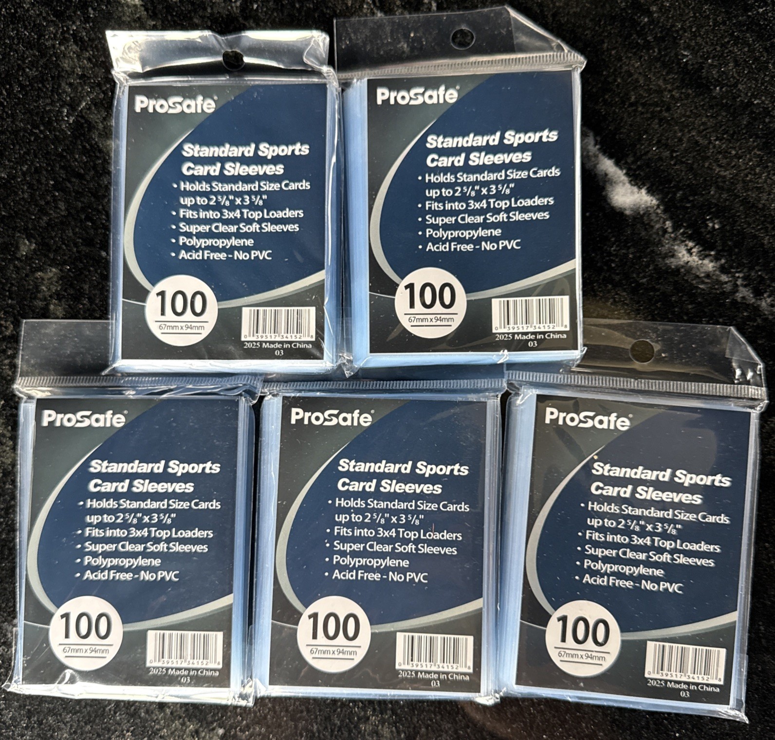 Pro Safe Penny Sleeves Clear Sports Card Sleeves 5 Packs Of 100. 500 Sleeve Lot