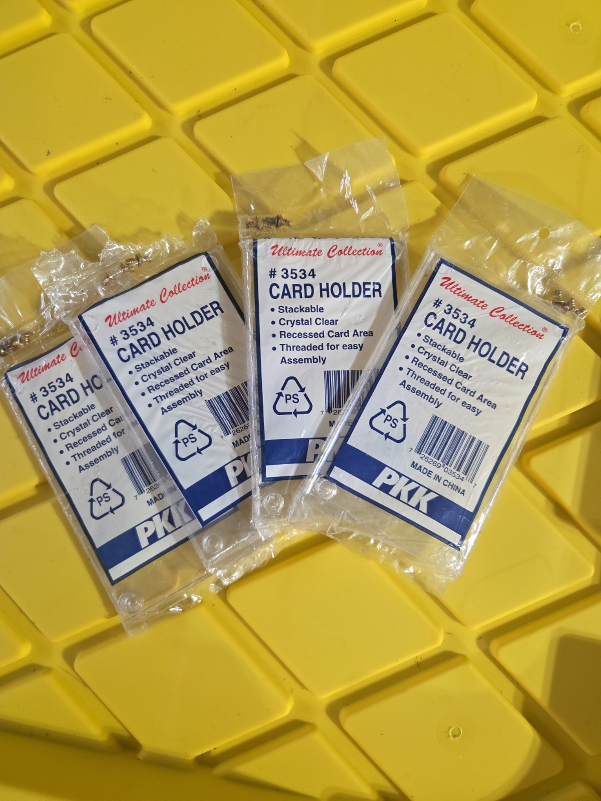 Four PKK Ultimate Collection Clear Card Holders #3534 w/ Screws (NEW)