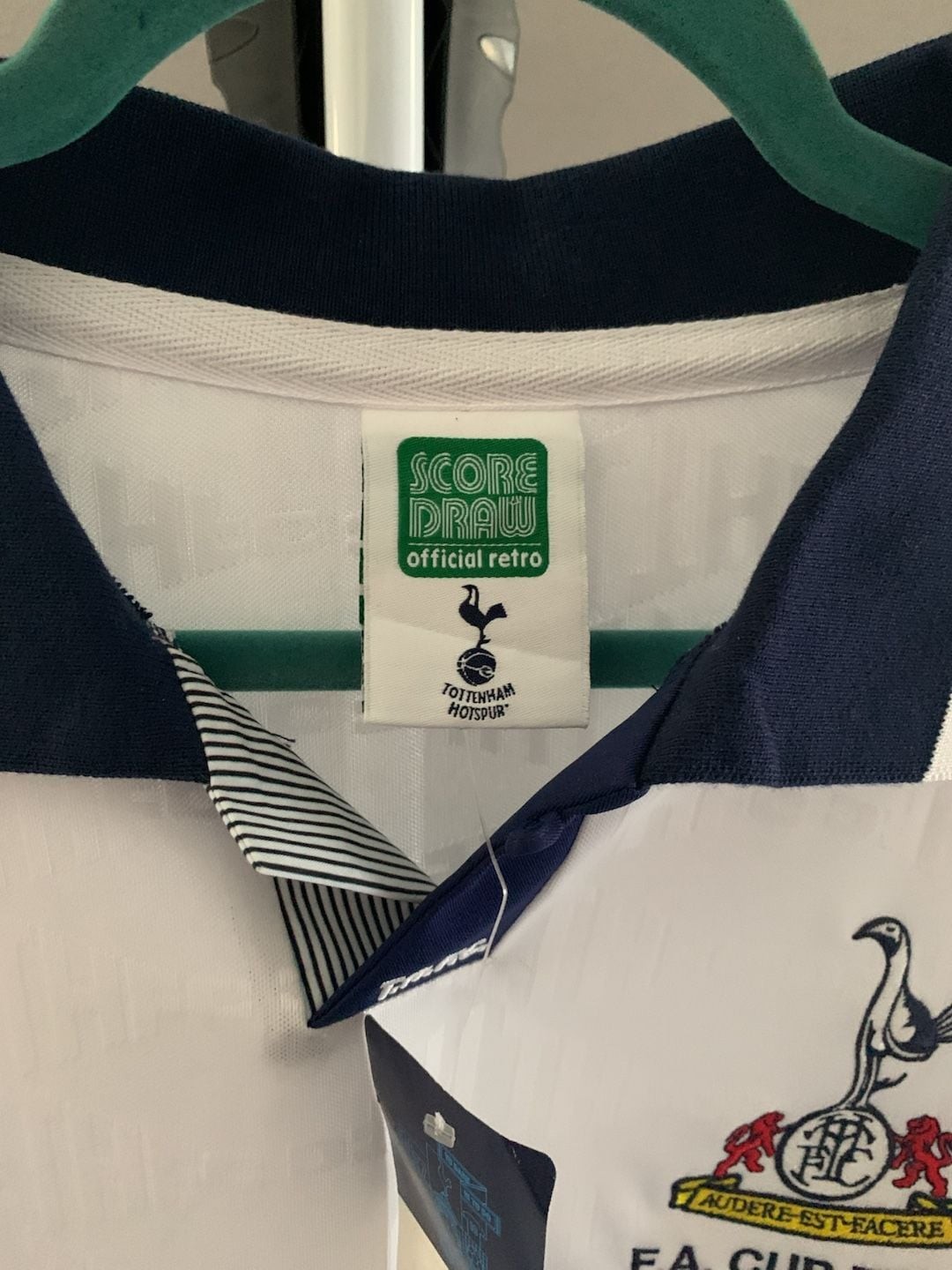 Score Draw Tottenham Hotspur 1991 FA Cup Final Retro Home Football Jersey