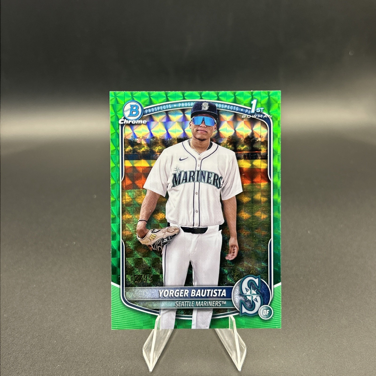 2025 Bowman Chrome Yorger Bautista #BCP-194 Green Geometric Refractor /99 (RC)