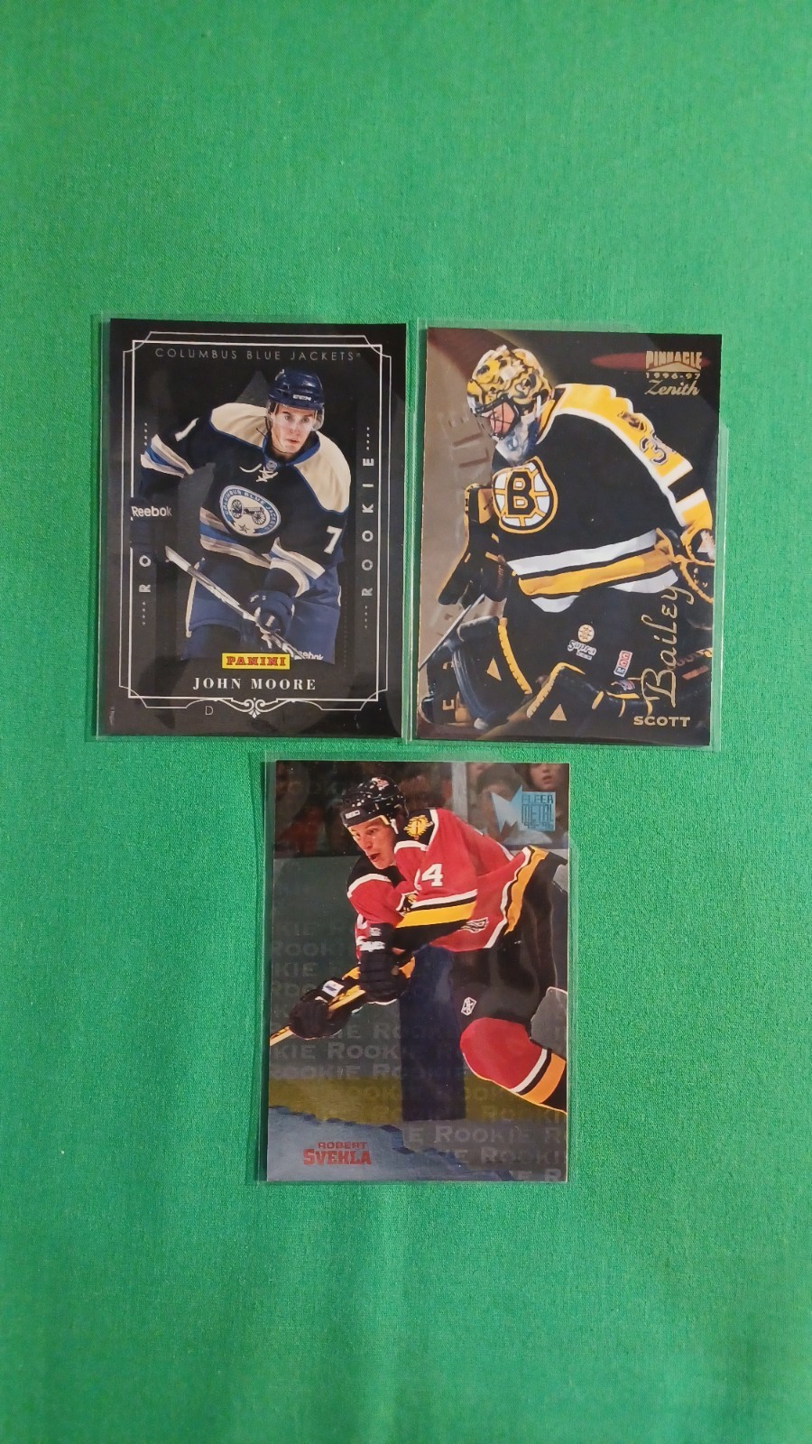 Hockey NHL Rookies Lot Of 3 Pinnacle Zenith Scott Bailey Panini John Moore Plus
