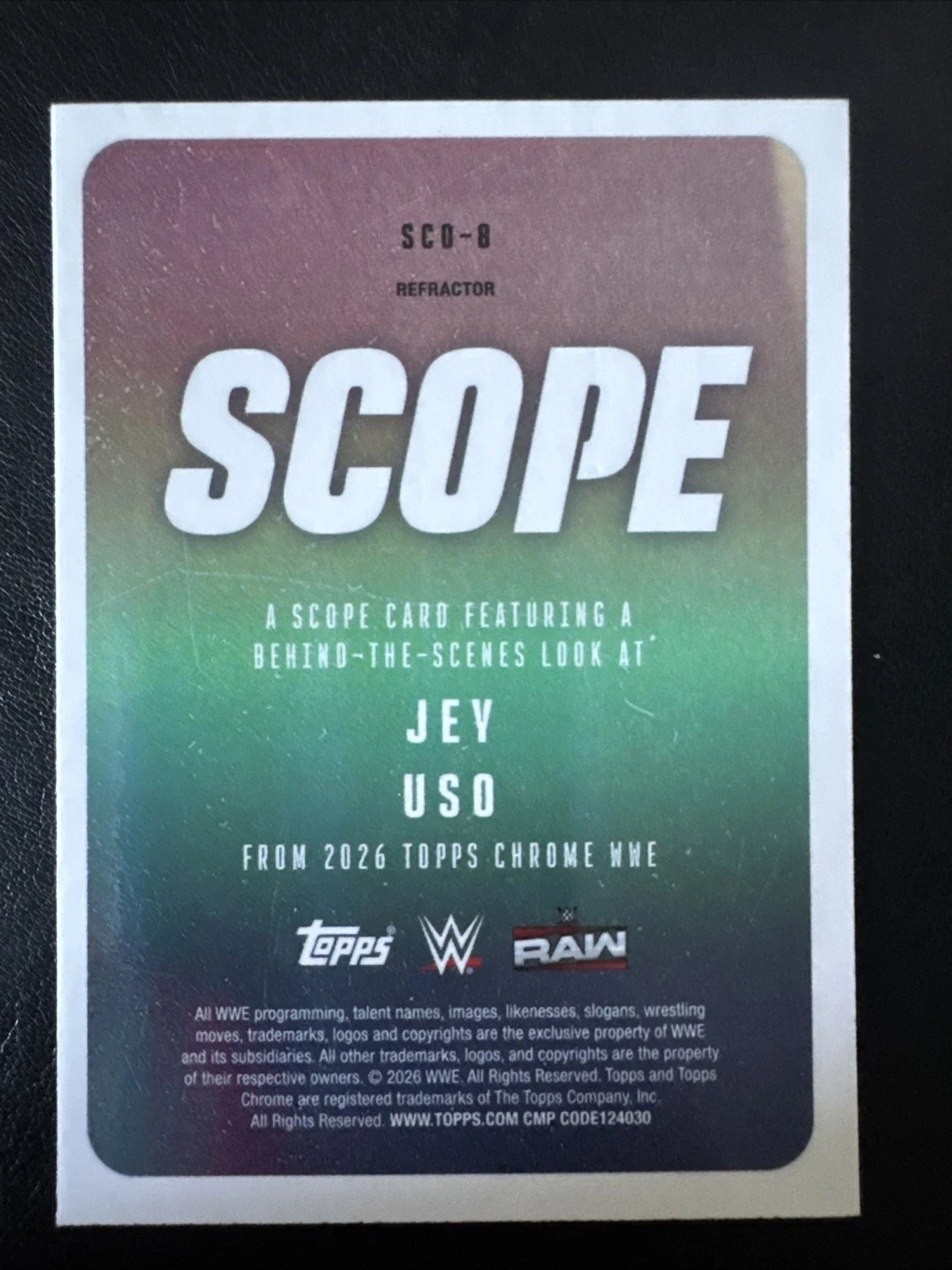 2026 Topps Chrome Scope JEY USO Refractor WWE #SCO-8!