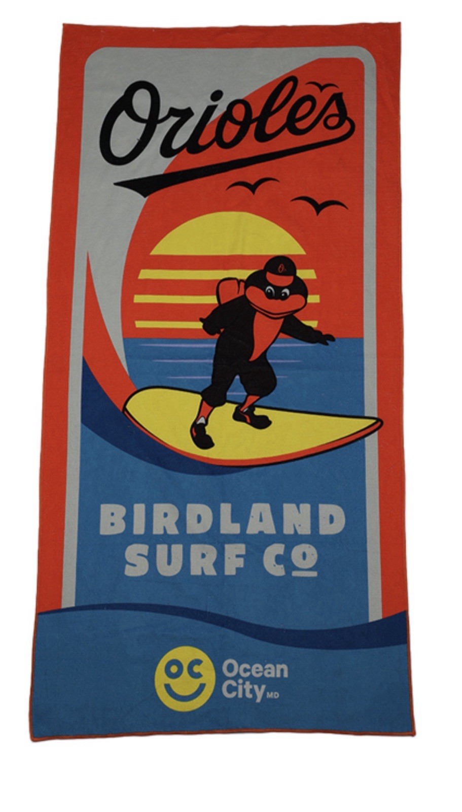 Baltimore Orioles Beach Towel SGA 6/28/26 Presale Birdland Surf Co New