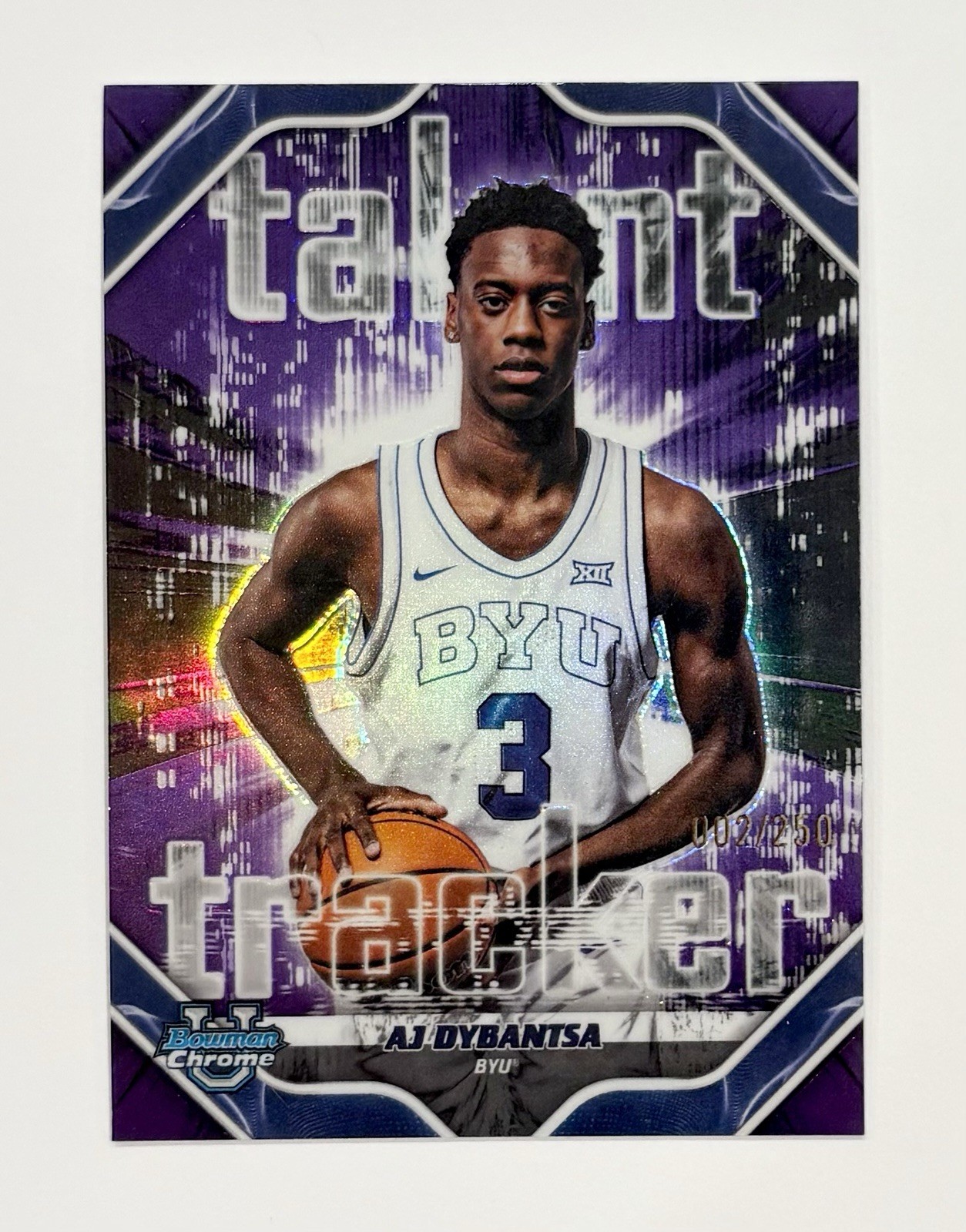 2025-26 Bowman #TT-1 AJ Dybantsa Talent Tracker Purple Refractor /250