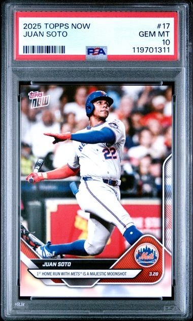 🔥🔥🔥PSA 10🔥🔥🔥2025 Topps Now JUAN SOTO 1st Home Run w/Mets #17