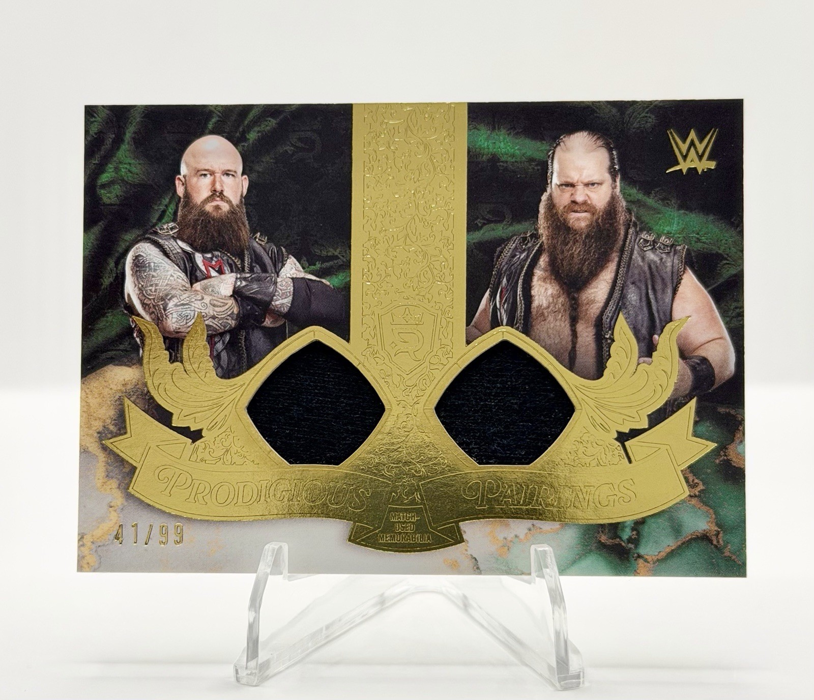 ERIK & IVAR 2025 Topps Royalty WWE Gold Foil Duel EVENT USED RELIC /99 #PRP-9