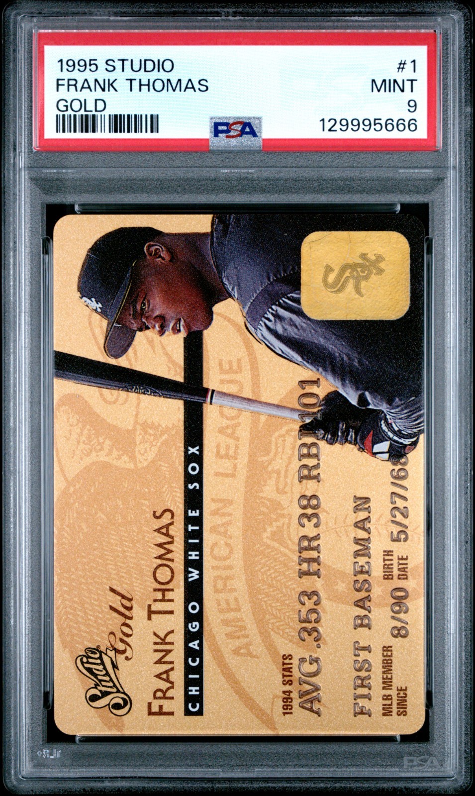 1995 Studio Gold 1 Frank Thomas PSA 9 5807