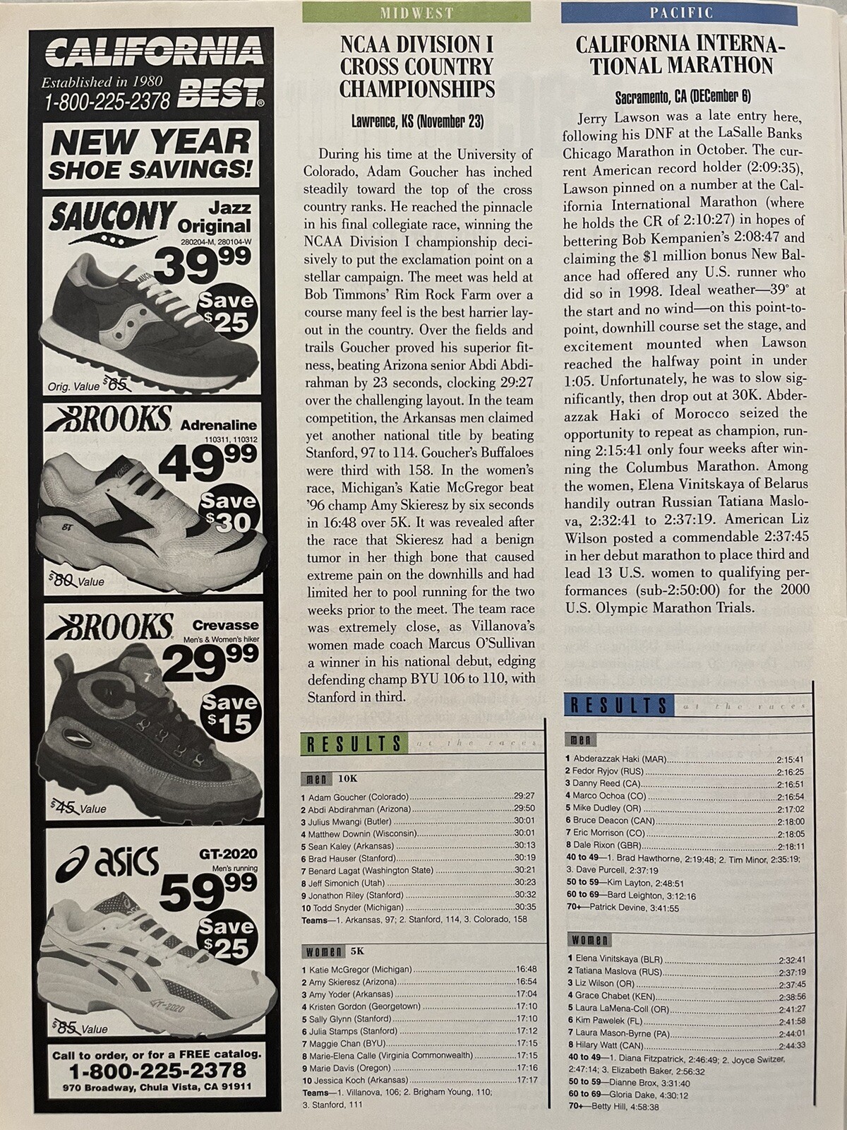 1999 Running Times Magazine March Shoe Buyer Guide, Nike ad