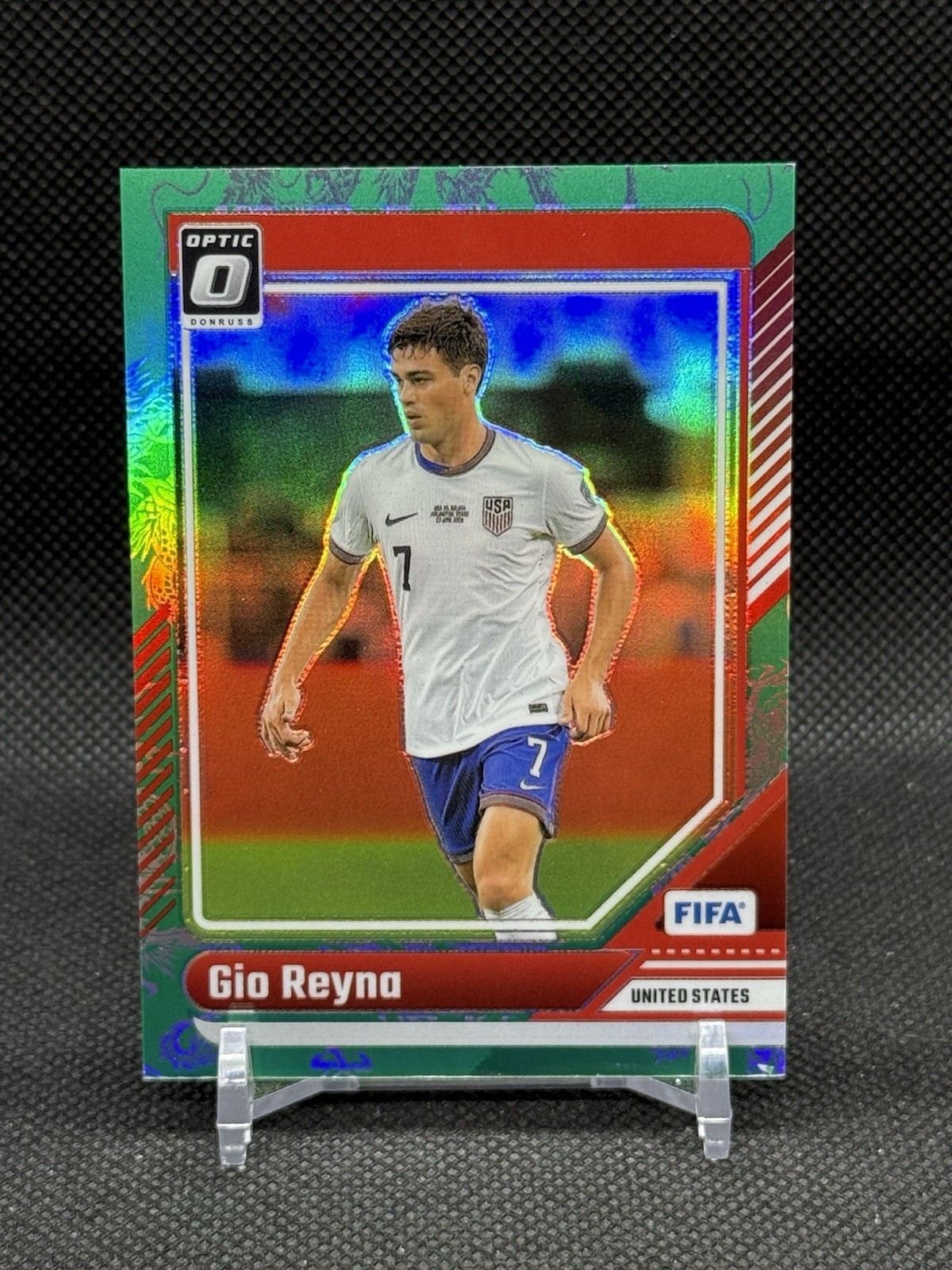 Gio Reyna 2024-25 Donruss Optic Dragon Prizm /8 USA SSP #14