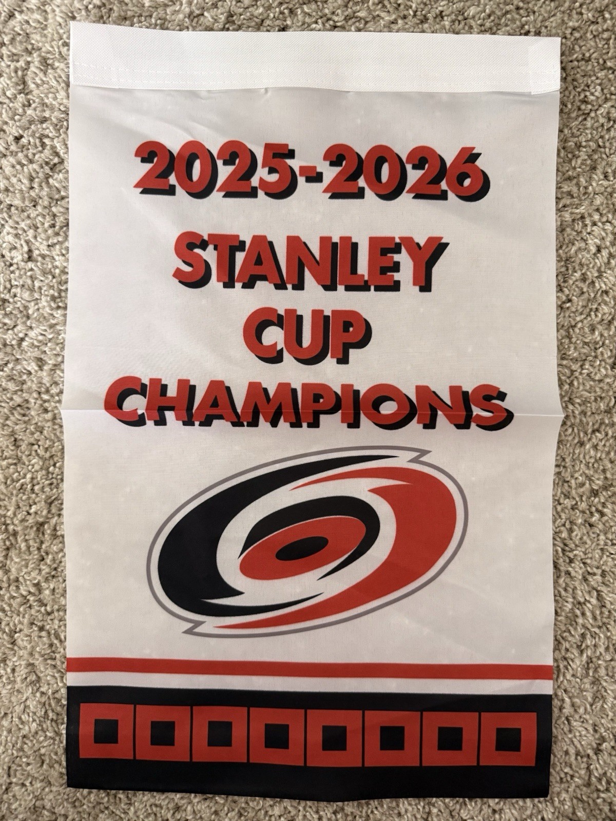 Carolina Hurricanes 2025-2026 Stanley Cup Champions Banner/Flag Sz S