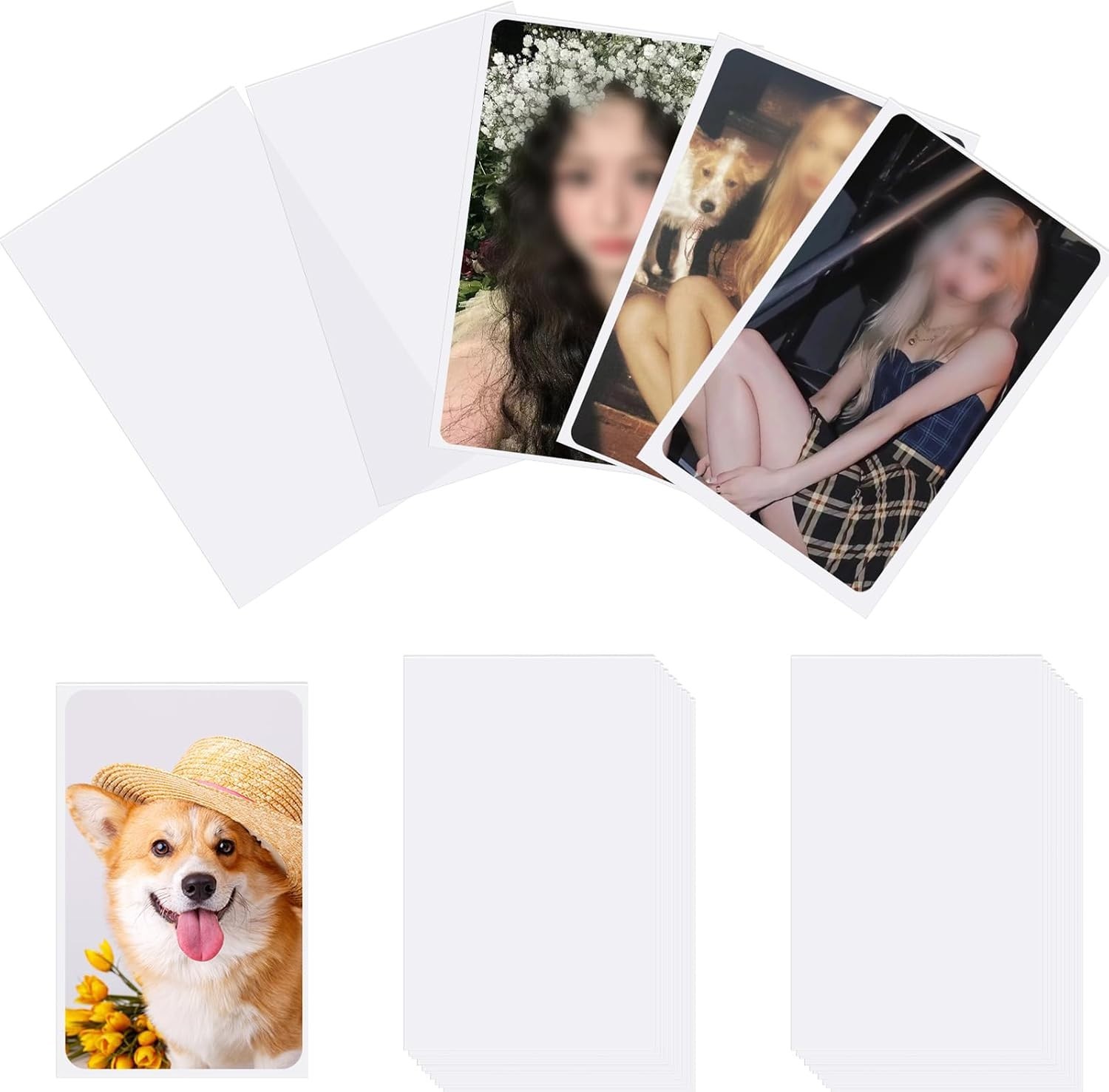 100 Pcs photocard Sleeves, 57x88mm Ultra Clear and Thick Sleeves