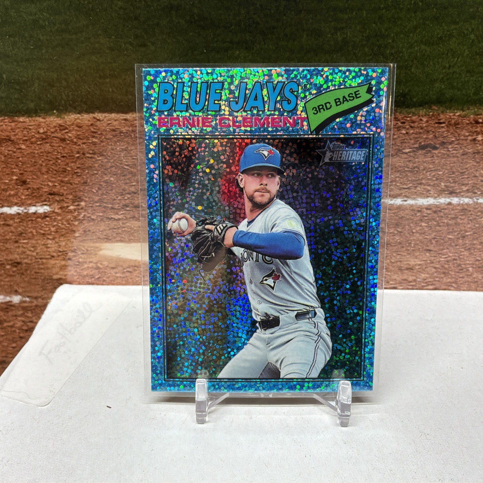 🔥Ernie Clement 2026 Topps Heritage #21 Blue Sparkle Blue Jays COLOR MATCH