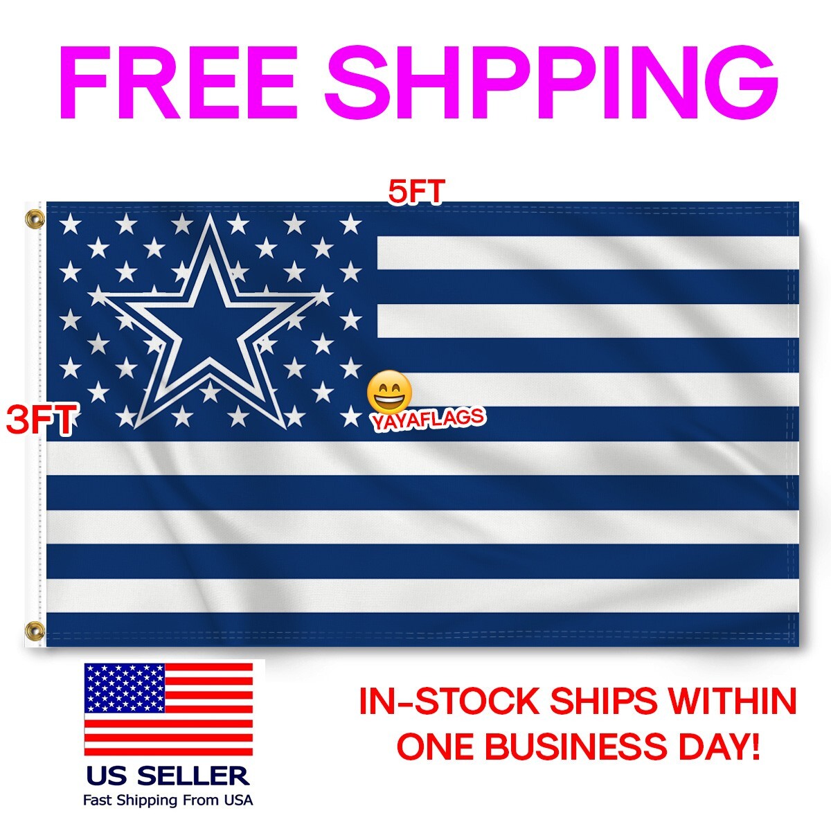 Dallas Cowboys Flag 3×5 Banner Cowboys FAST FREE Shipping US Seller