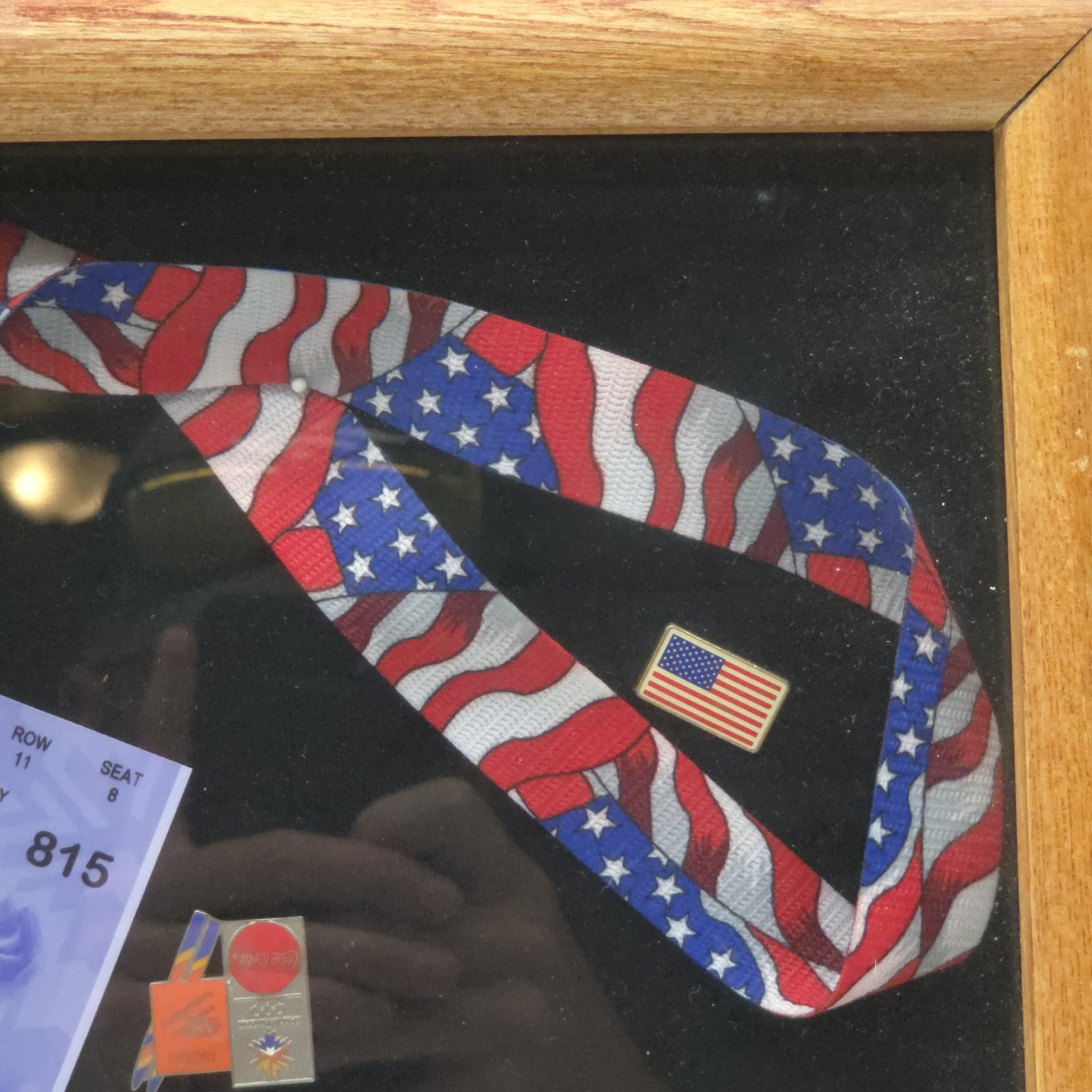Rare 2002 Salt Lake Winter Olympics Shadow Box Display Torch Relay Pins & Ticket