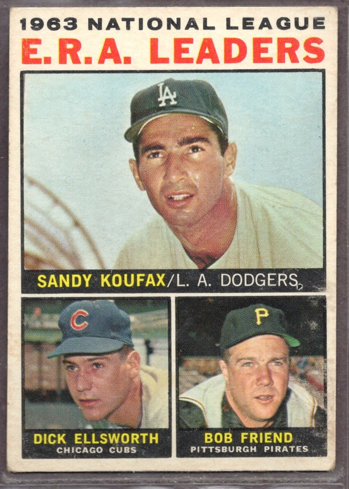 1964 Topps Set-Break # 1 1963 NL E.R.A Leaders VG-VGEX *JAYSACE*