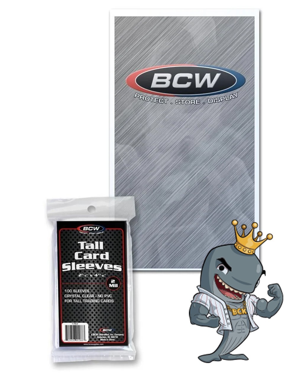 BCW Tall Trading Card Sleeves 100ct Pack (3 Pack Lot-300 Total Sleeves)