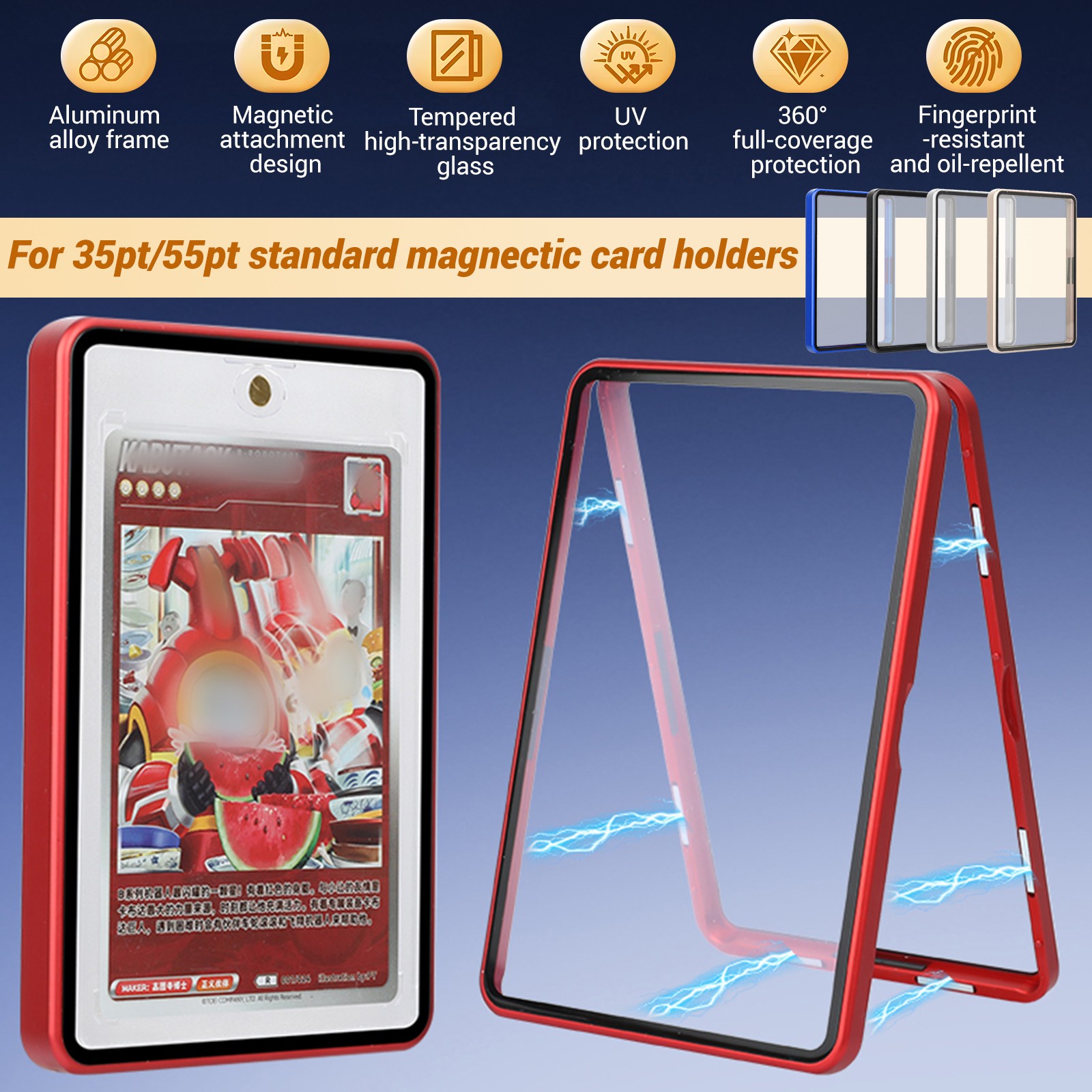 Magnetic Trading Card Case Protector For Standard 35pt/55pt Slab Display Holder