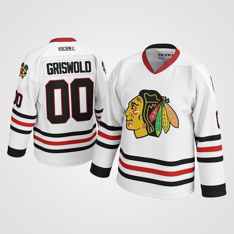 UNLC Eway Clark Griswold #00 Christmas Vacation Hockey Jersey White Size 2XL