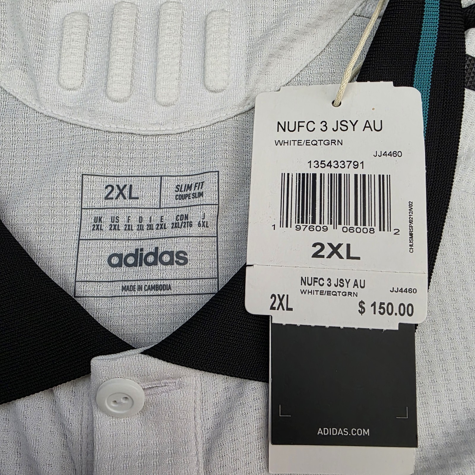 Adidas Newcastle United Third Jersey 24/25 Authentic Heat RDY Men’s Sz 2XL $150