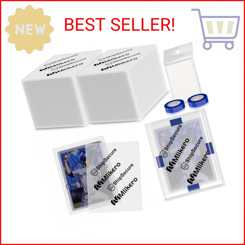 120 Pack Trading Card Shipping Protectors, 3.5” x 4.5” Plastic Card Protector