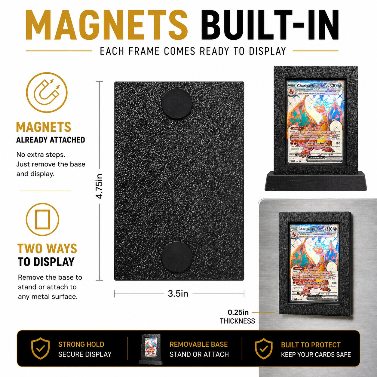Magnetic Top Loader Display Frame Stand Trading Card Holder Pokemon MTG Sports