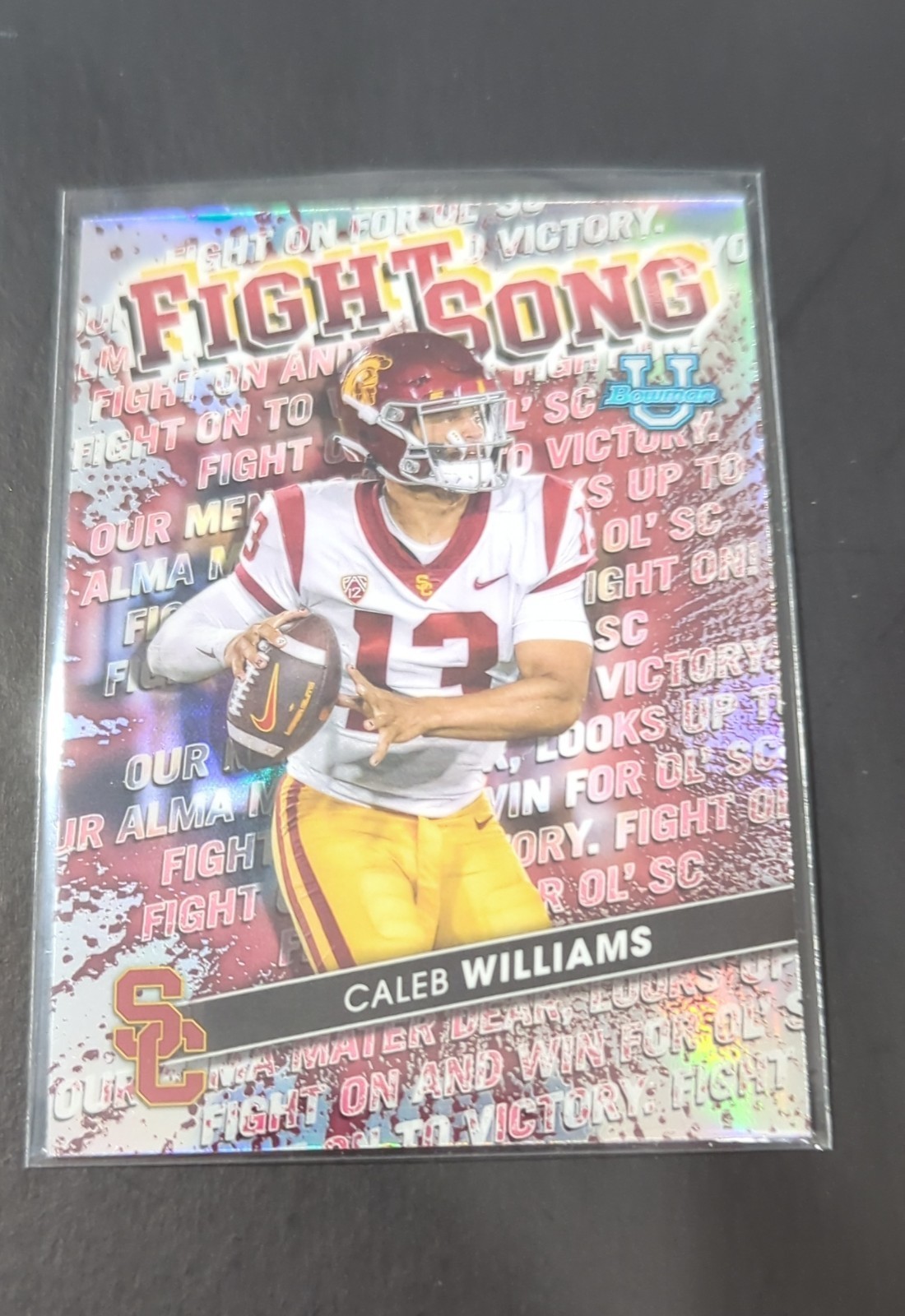 2022-23 Bowman’s Best University – Fight Song Caleb Williams #FS-4 (RC)