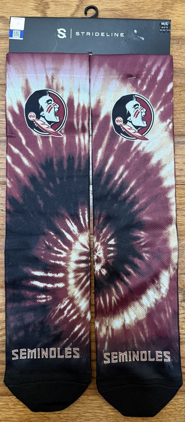 New! Strideline Florida State FSU Seminoles Pair of Crew Socks Unisex Adult M/L