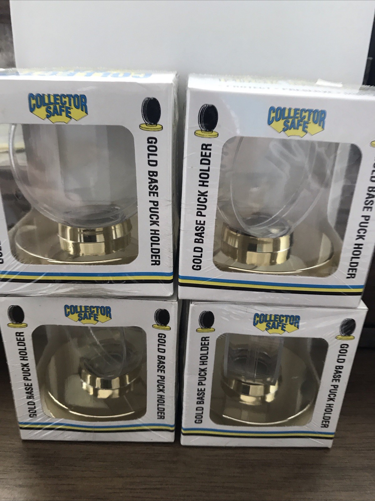 Gold Base Puck Holder Lot Of 4