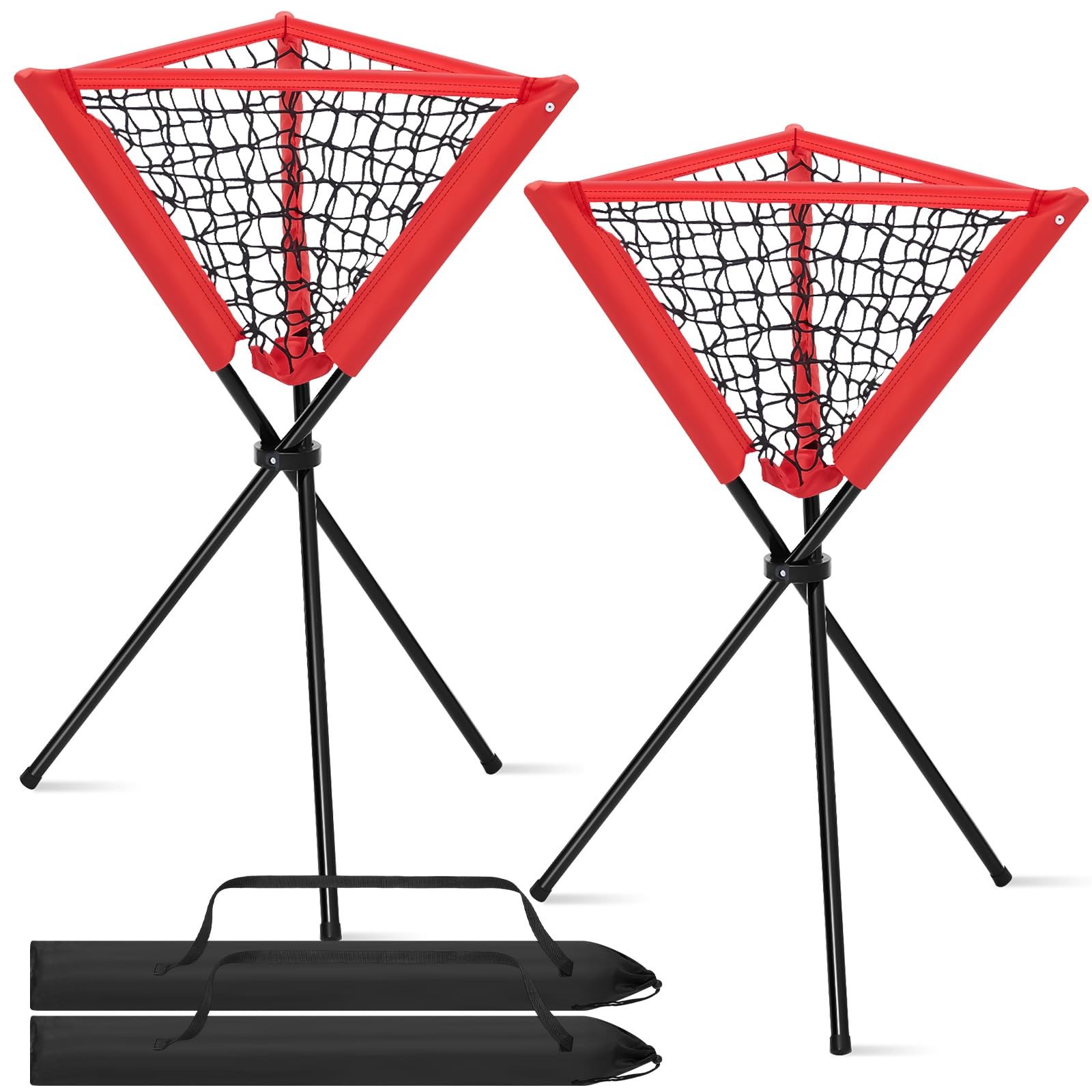 2 Pcs Baseball Caddy Softball Practice Caddy Portable Foldable Baseball Baske…