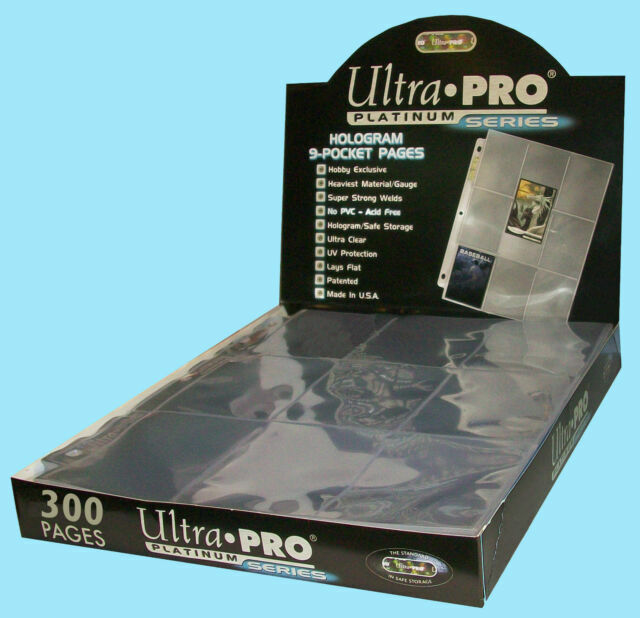 100 ULTRA PRO PLATINUM 9-POCKET Card Pages Sheets Protectors 1 box 209D baseball
