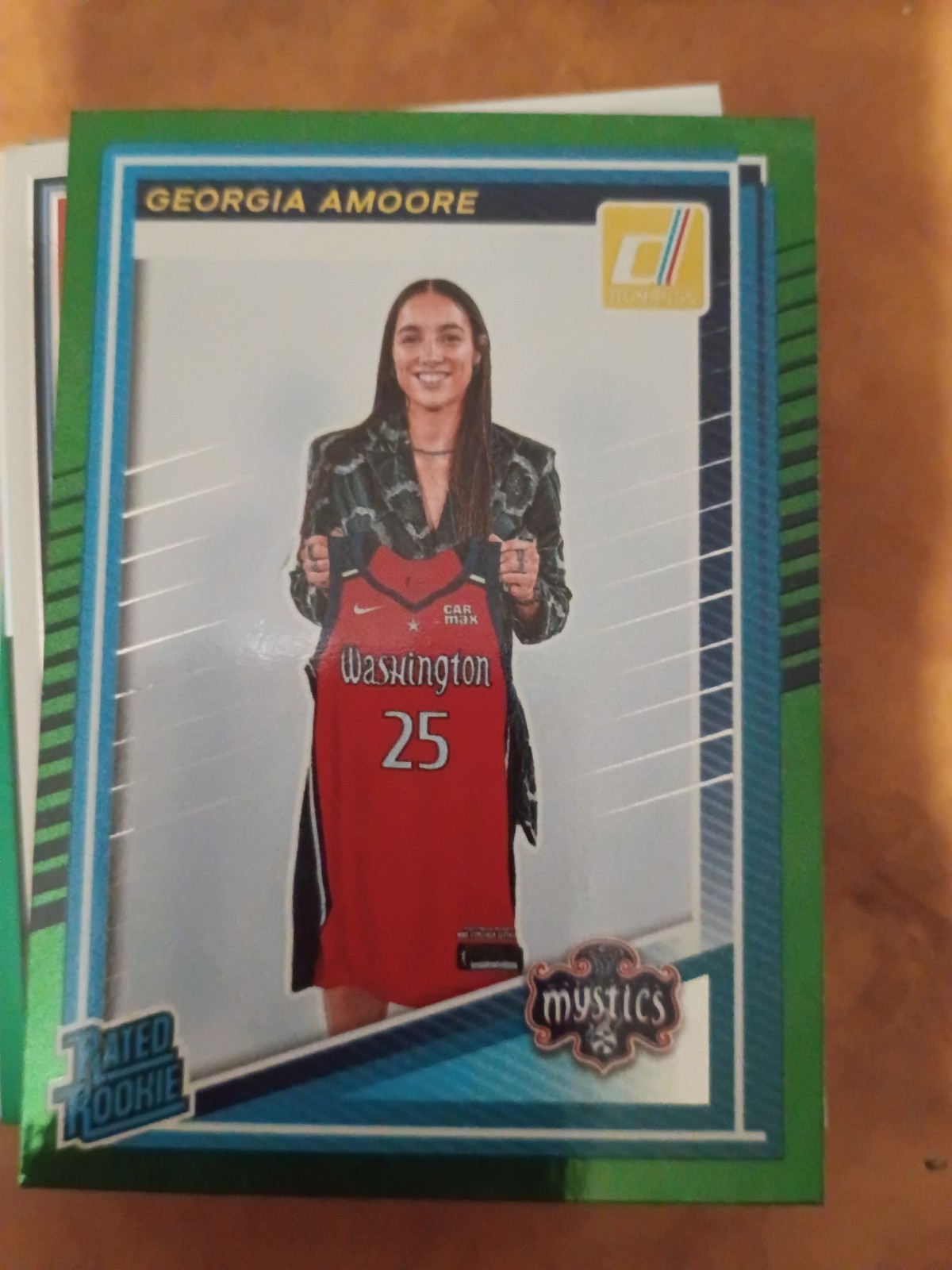 2025 Donruss WNBA Green Shimmer Glitter Foil Rated Rookie #96 Georgia Amoore RC