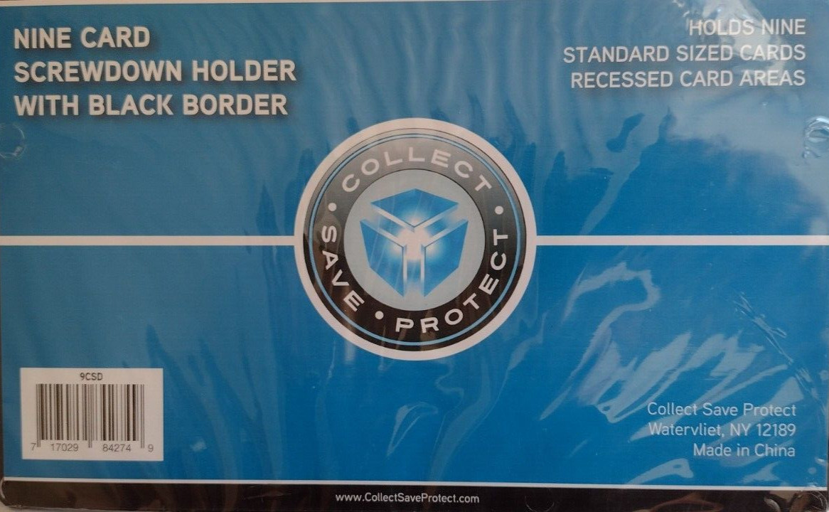 CSP 9 Card Recessed Screwdown Card Protector Black Border New NIP #9CSD