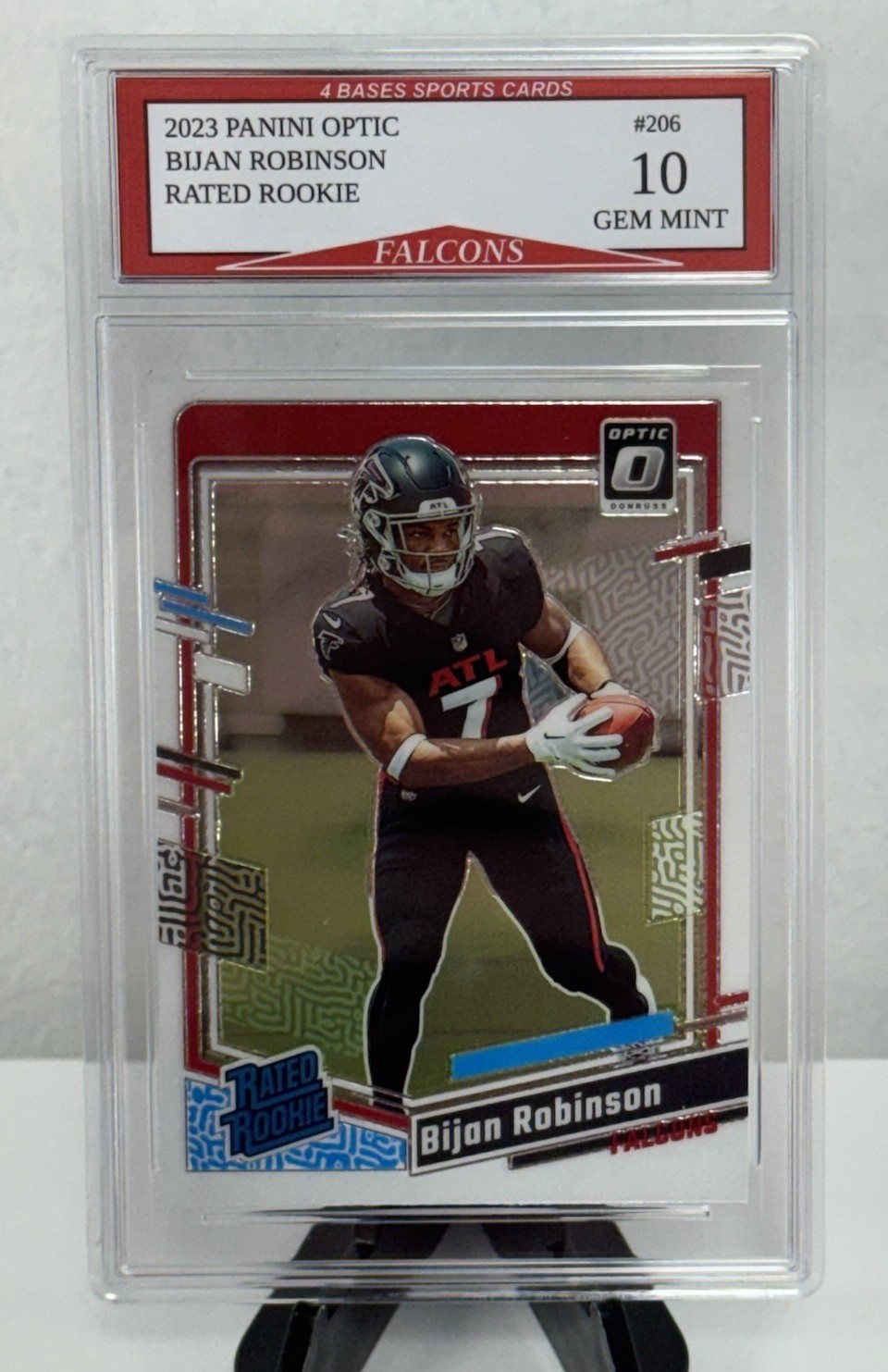 2023 Panini Optic Bijan Robinson Falcons Rated Rookie Card #206 Gem Mint 10!