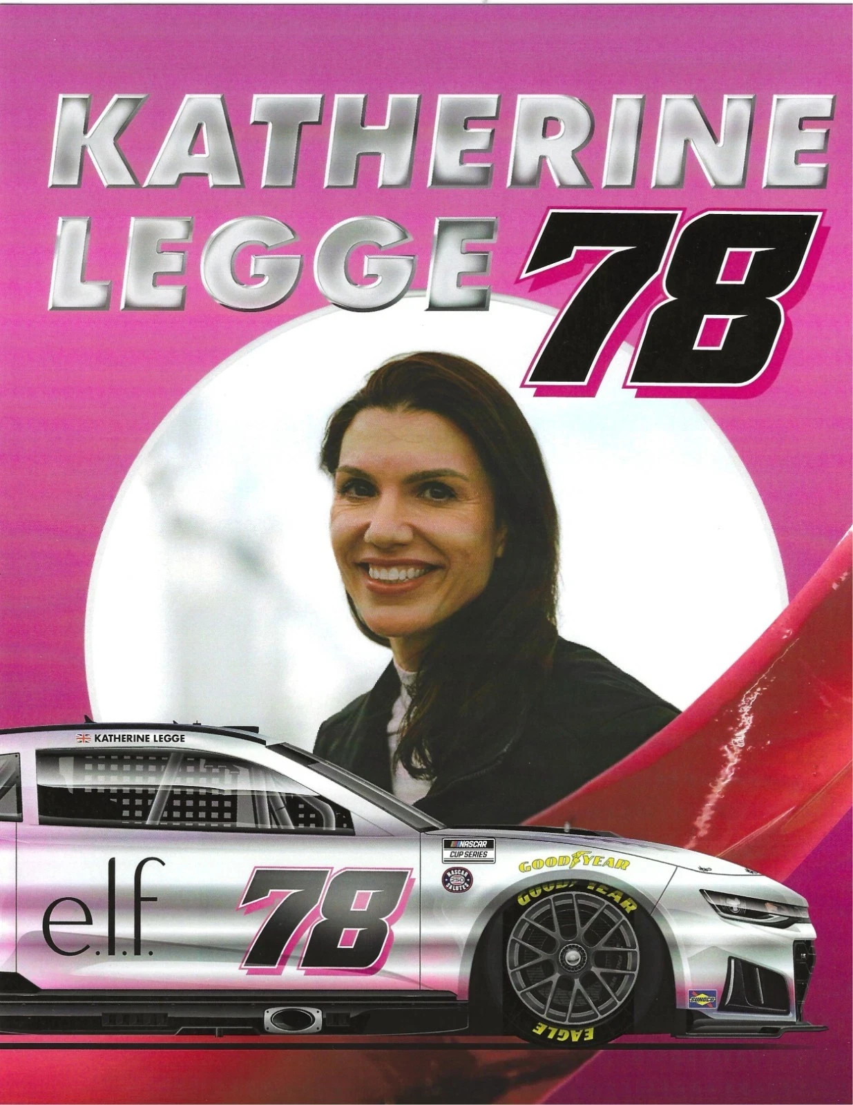 2026 KATHERINE LEGGE “E.L.F. COCA-COLA 600” #78 NASCAR CUP SERIES POSTCARD VHTF