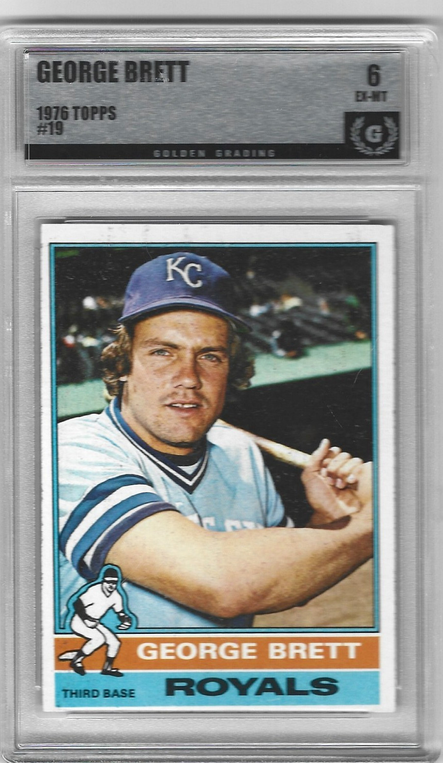 Topps 1976 George Brett #19 “Golden” 6 EX-MT Kansas City Royals Baseball
